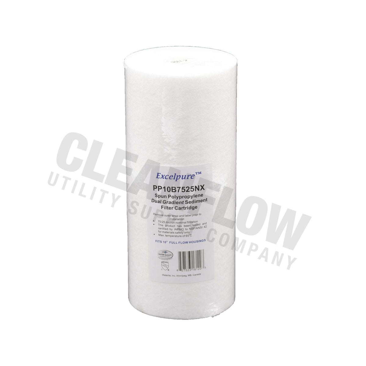 Excelpure 4.5" OD Big Blue Melt Blown Polypropylene Dual Gradient Water Filter Cartridges, High Capacity, Bacteria Resistant, NSF Cert, Sizes 10" & 20 - Items