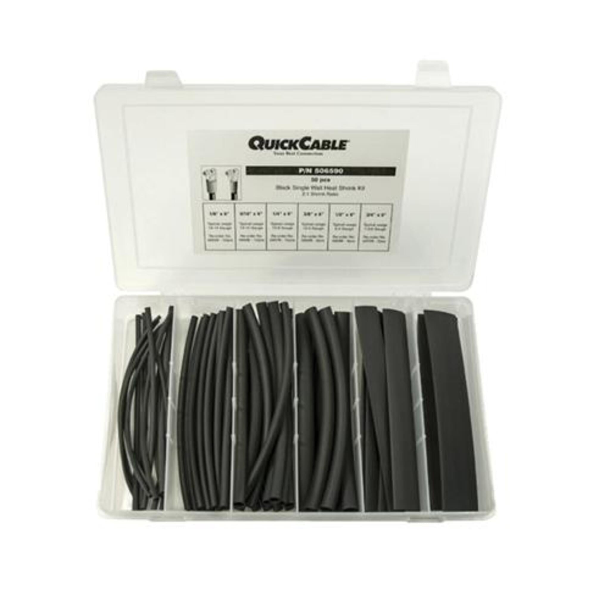 Quick Cable Dual Wall Heat Shrink Tube Kit - Black, 6" Long Maintenance Supplies - Cleanflow