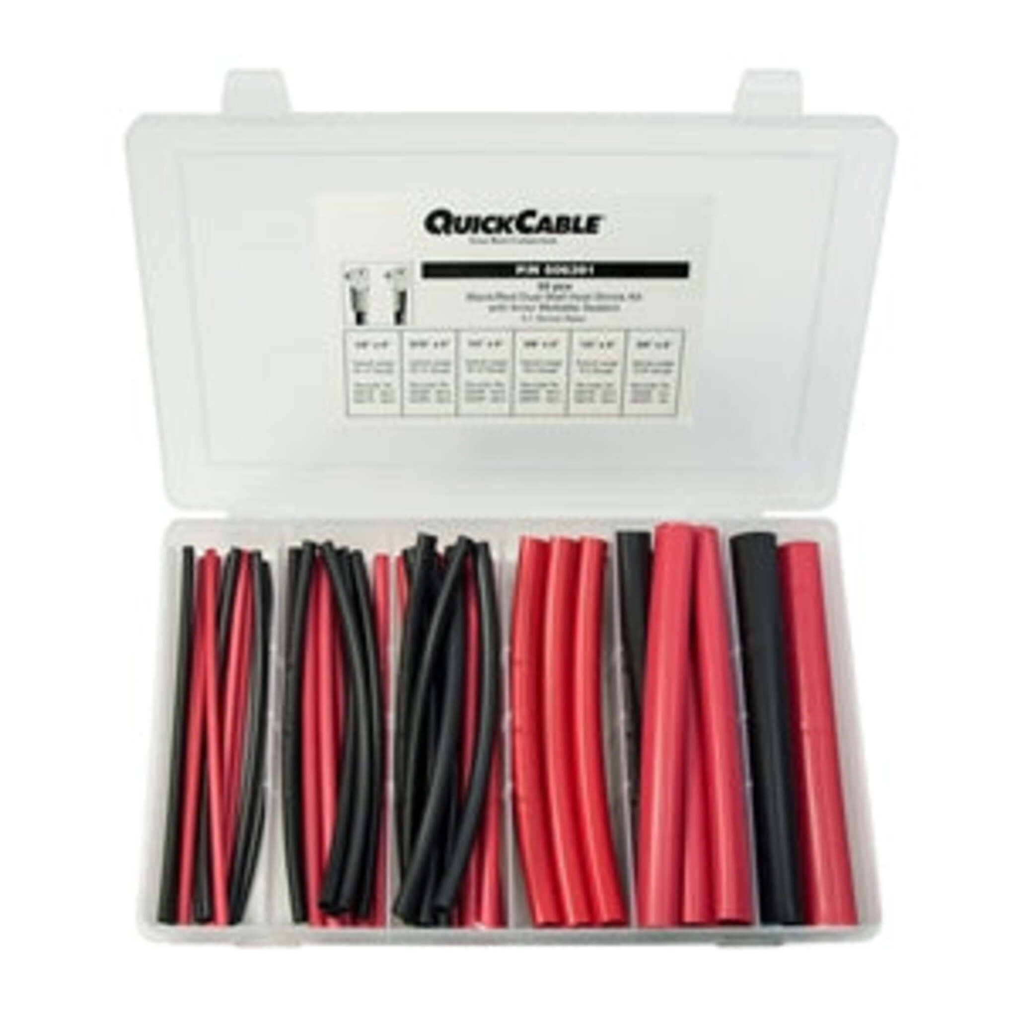 Quick Cable Dual Wall Heat Shrink Tube Kit - Black & Red, 6" Long Maintenance Supplies - Cleanflow