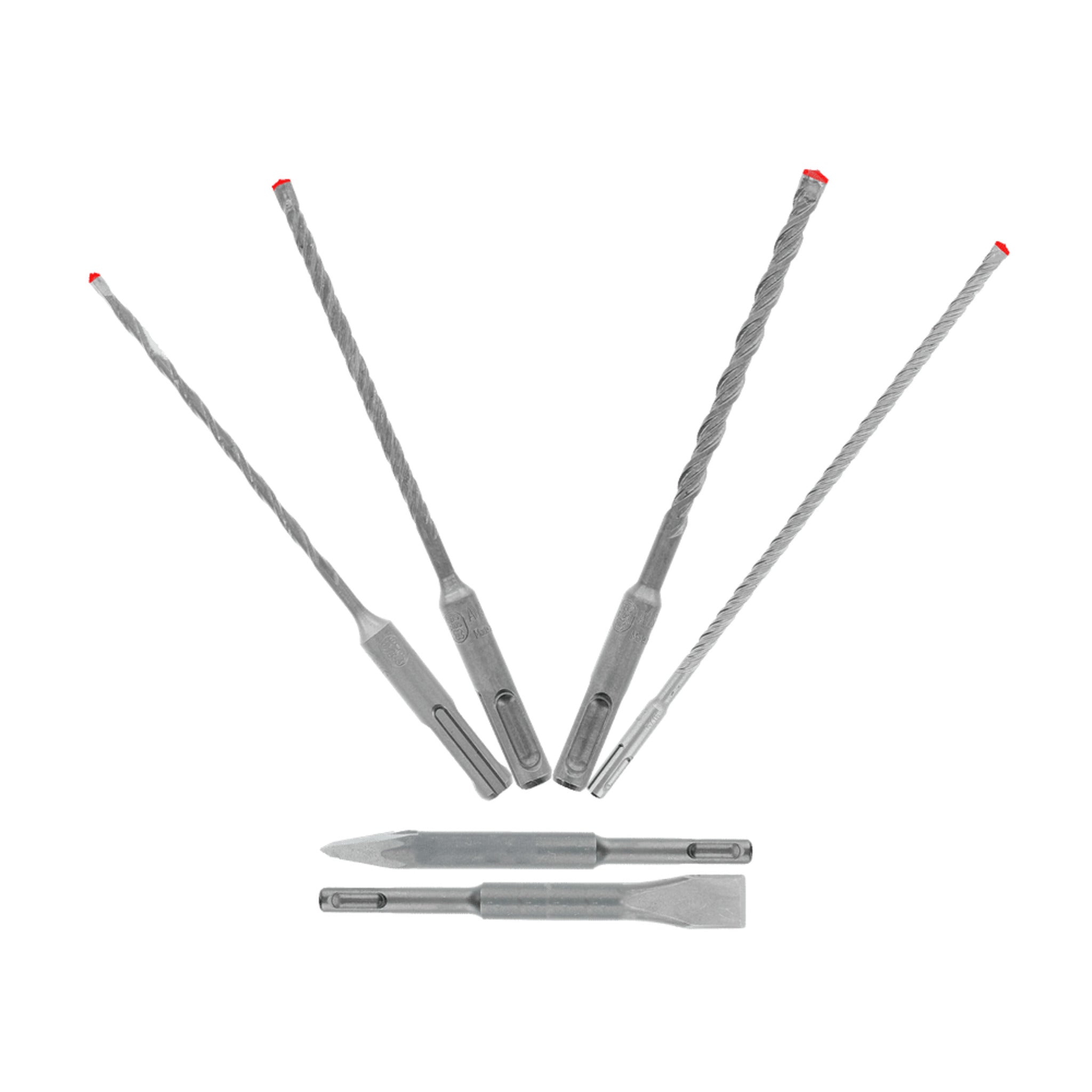 Diablo Rebar Demon™ SDS-Plus 4-Cutter Full Carbide Head Hammer Drill Bit & Chisel Set - 6 Piece