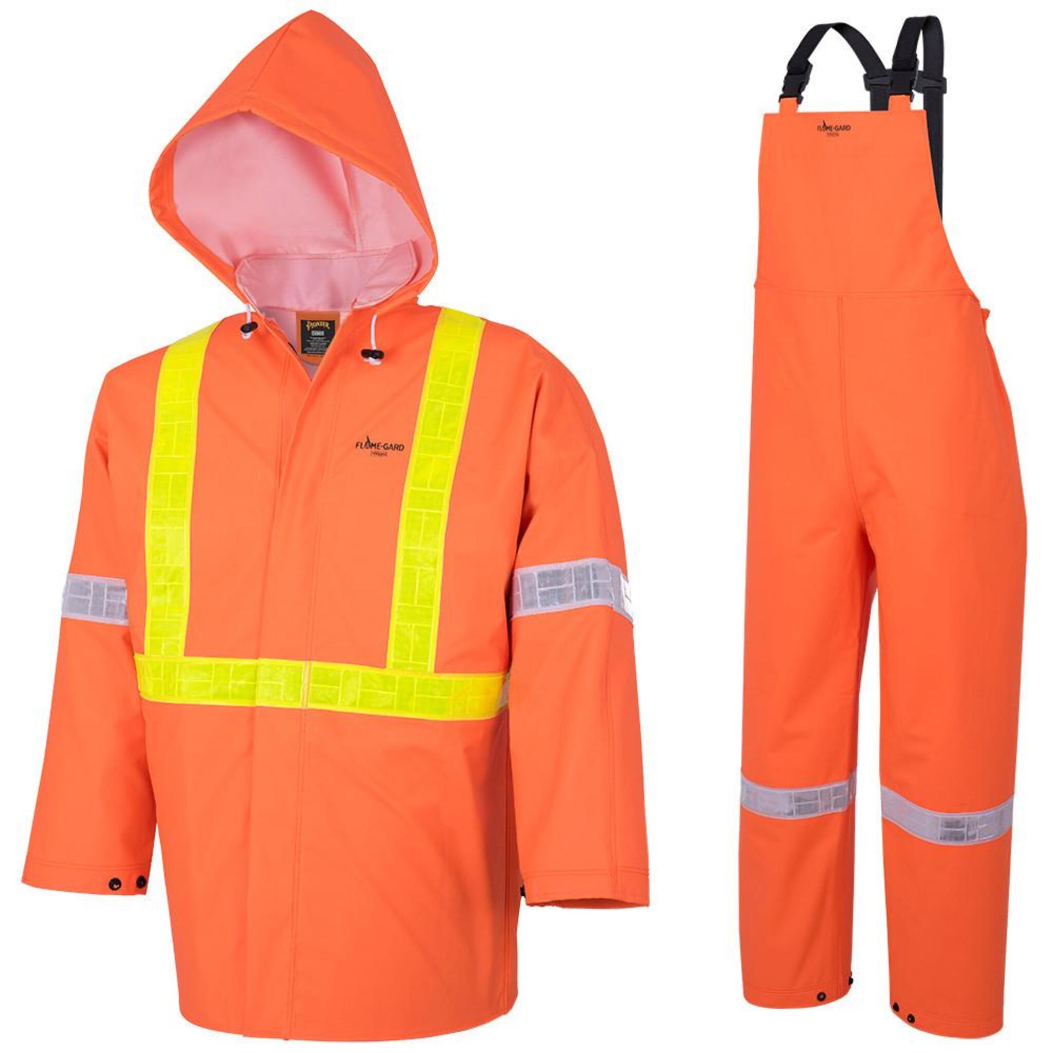 Ranpro Element Flame Resistant 3 Piece Safety Rainsuit | Hi Vis Orange | S to 4XL Flame Resistant Work Wear - Cleanflow