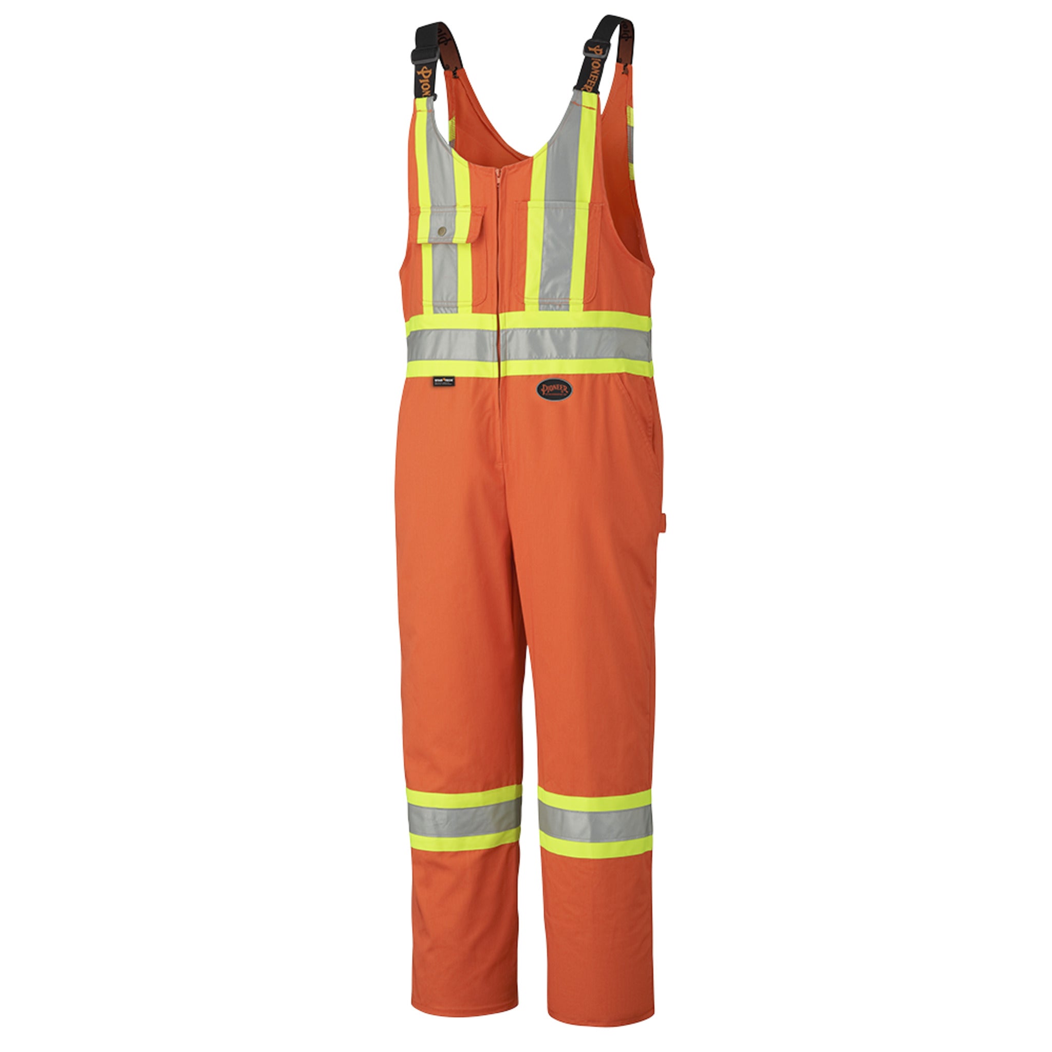 Pioneer Hi Vis Poly/Cotton Safety Overalls w/ Leg Zipper | Orange | Sizes 36 - 60 Hi Vis Work Wear - Cleanflow