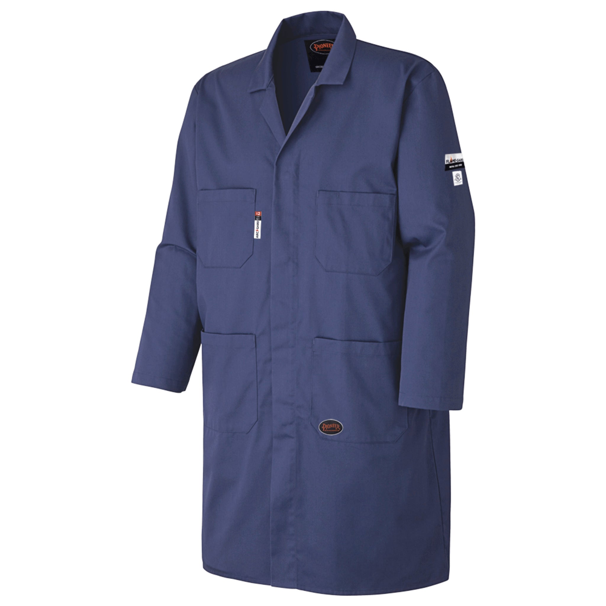 Pioneer Flame-Gard FR/ARC Shop Coat | Navy | Sizes S - 5XL Flame Resistant Work Wear - Cleanflow