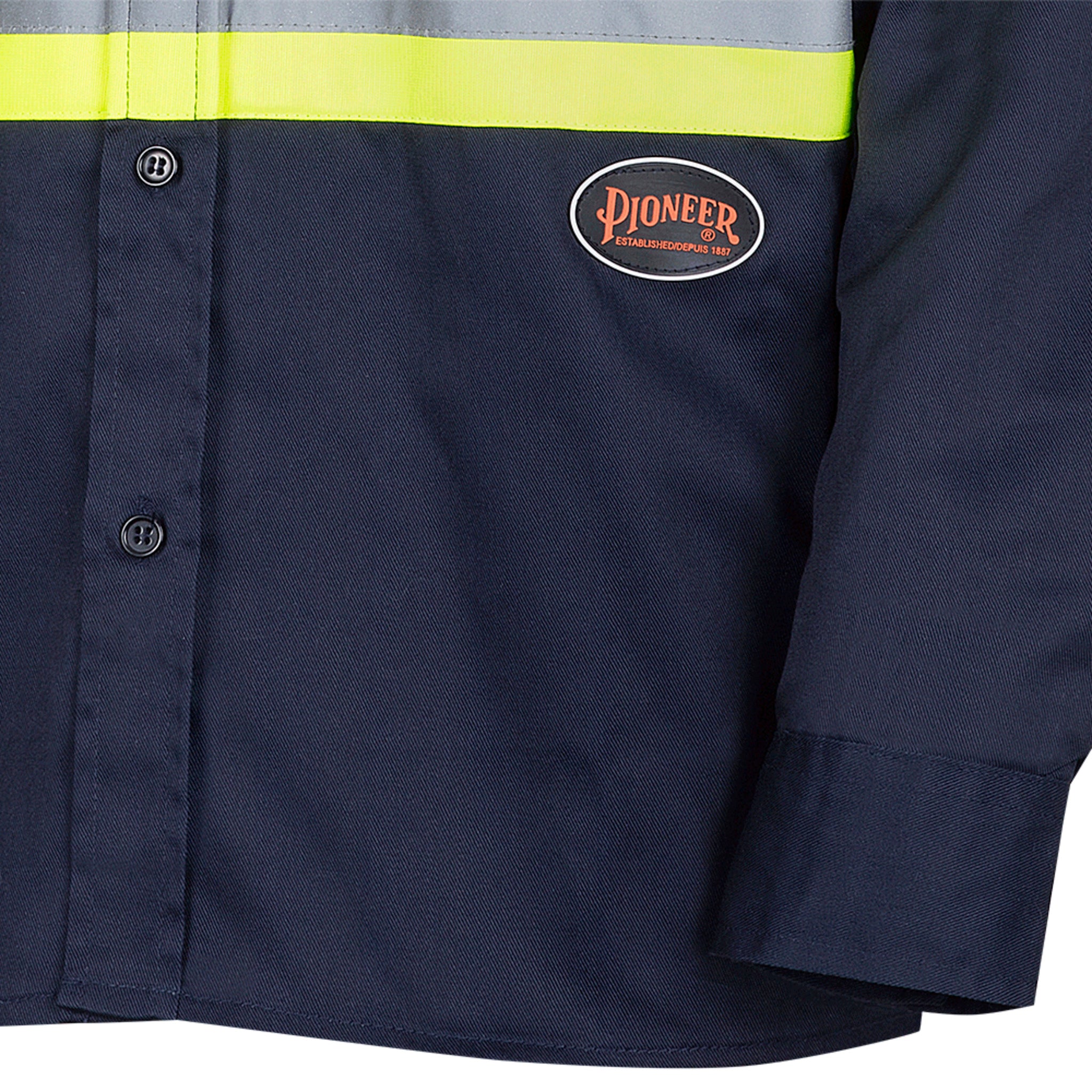 Pioneer Hi Viz Poly/Cotton Work Shirt | Navy | Sizes S - 4XL Hi Vis Work Wear - Cleanflow