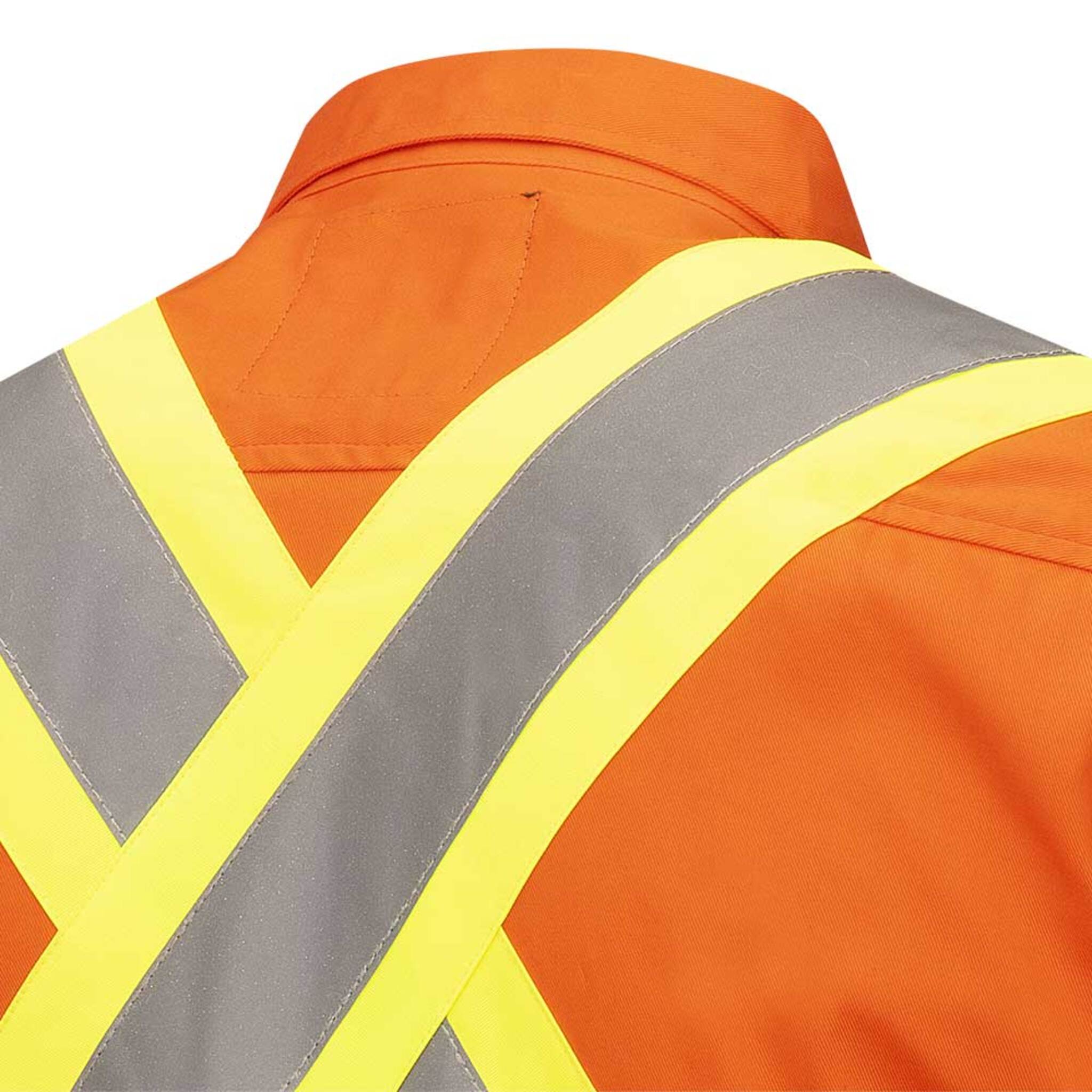 Pioneer Men's Hi Vis Short Sleeve Safety Shirt, CSA Certified, Cotton Button-Up, Reflective Tape, Breathable, Comfortable Workwear | Sizes S-4XL