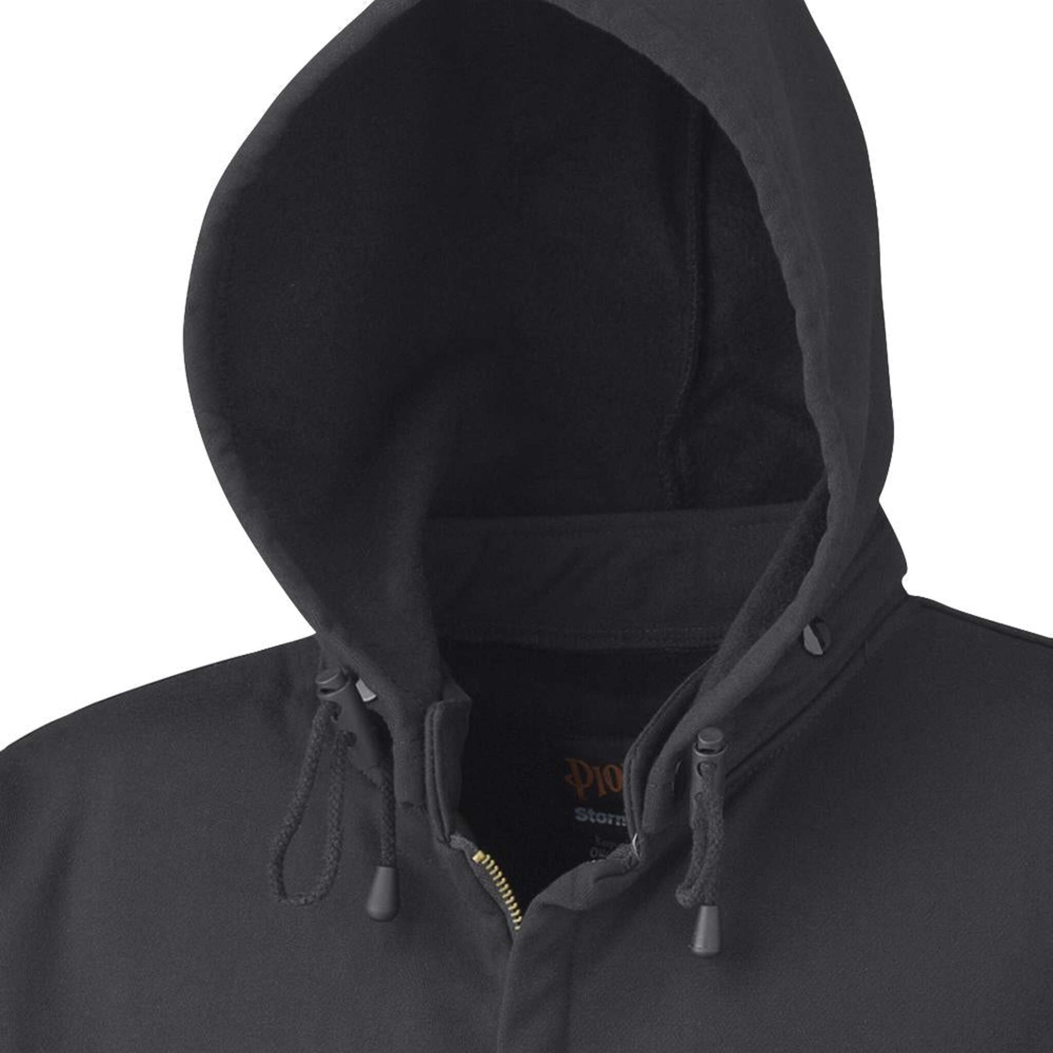 Pioneer Men's FR Zip Hoodie 337 Flame-Gard® HRC 2 | 12oz Heavyweight Cotton, Detachable Hood | Arc & Flame Resistant Workwear | Black, Sizes S-7XL