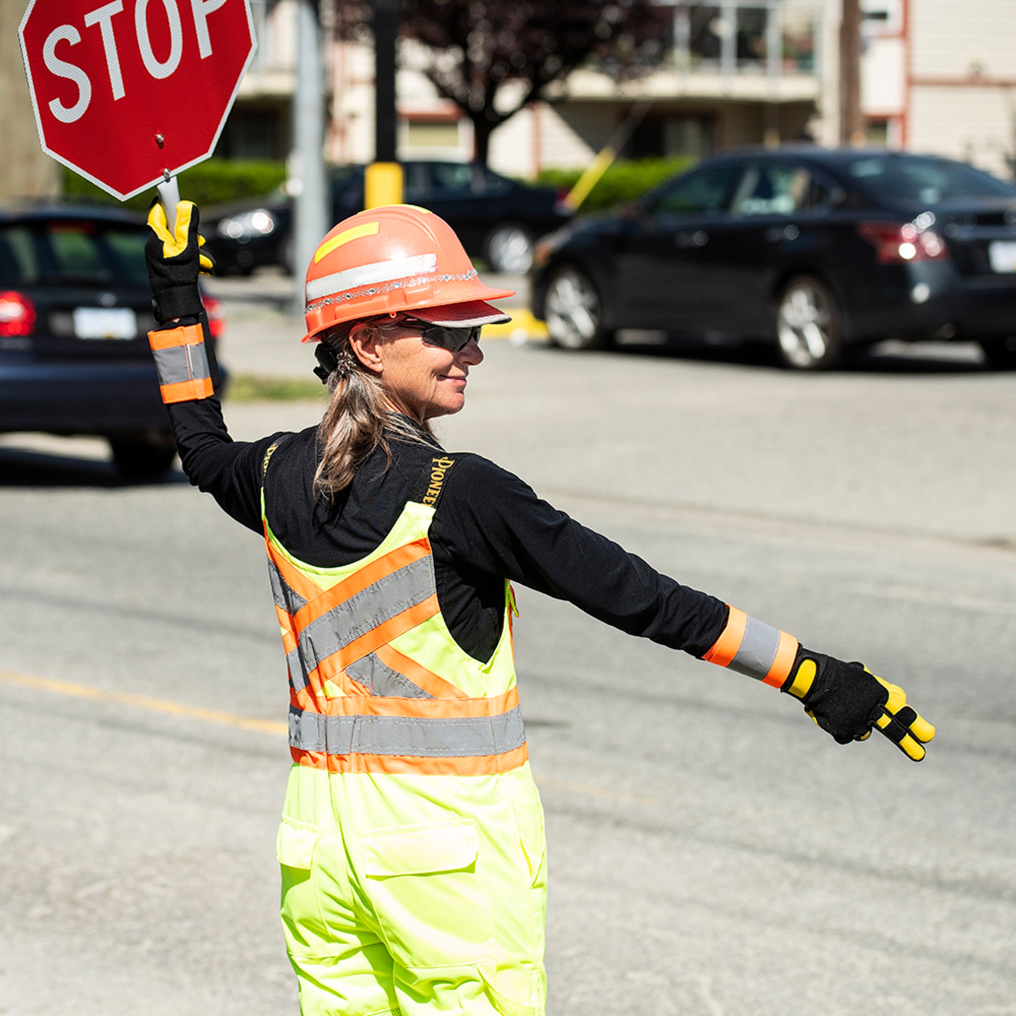 Pioneer Poly Knit Traffic Safety Overall with Breathable Mesh Leg Panels | Yellow | M-4XL Hi Vis Work Wear - Cleanflow