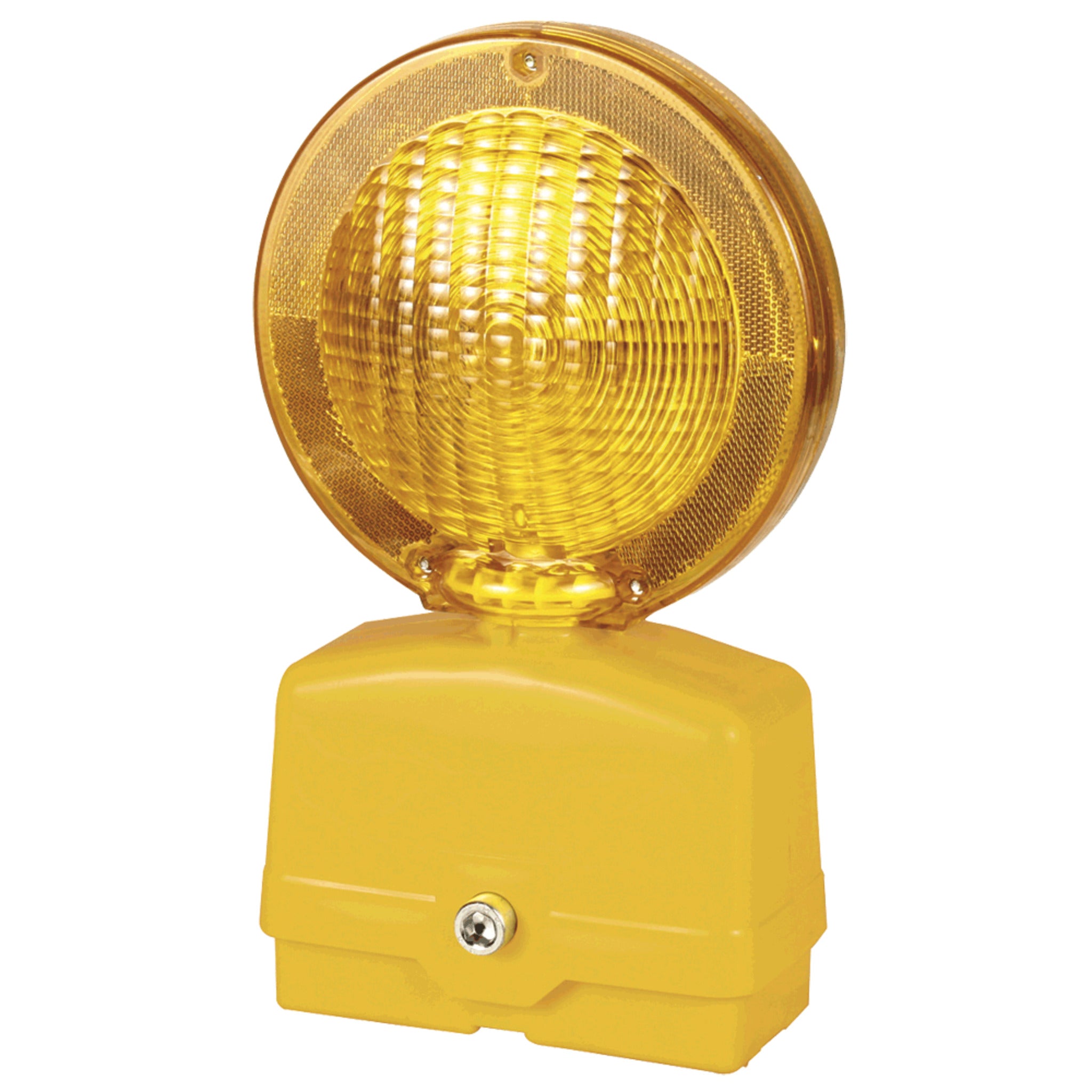 Pioneer Delineator Barricade Light w/ Tamper-Proof Switch - High Vis, Durable Lens, Dual Light Modes, 360° Swivel, Auto Sensor, Traffic & Safety Control