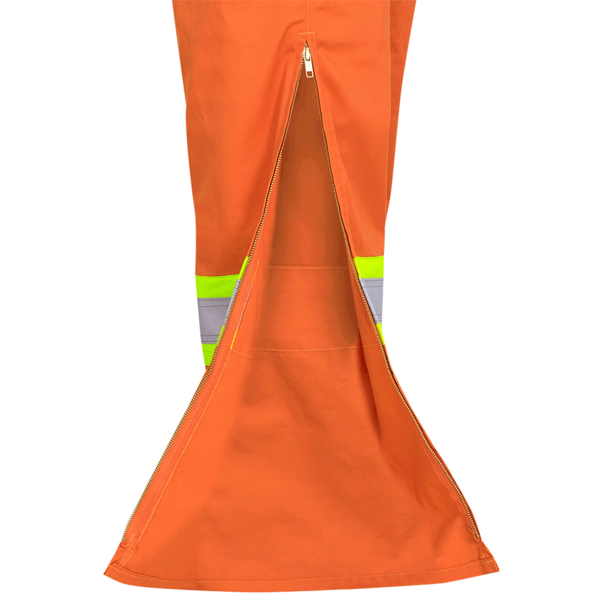 Pioneer Hi Vis Poly/Cotton Safety Overalls w/ Leg Zipper | Orange | Sizes 36 - 60 Hi Vis Work Wear - Cleanflow