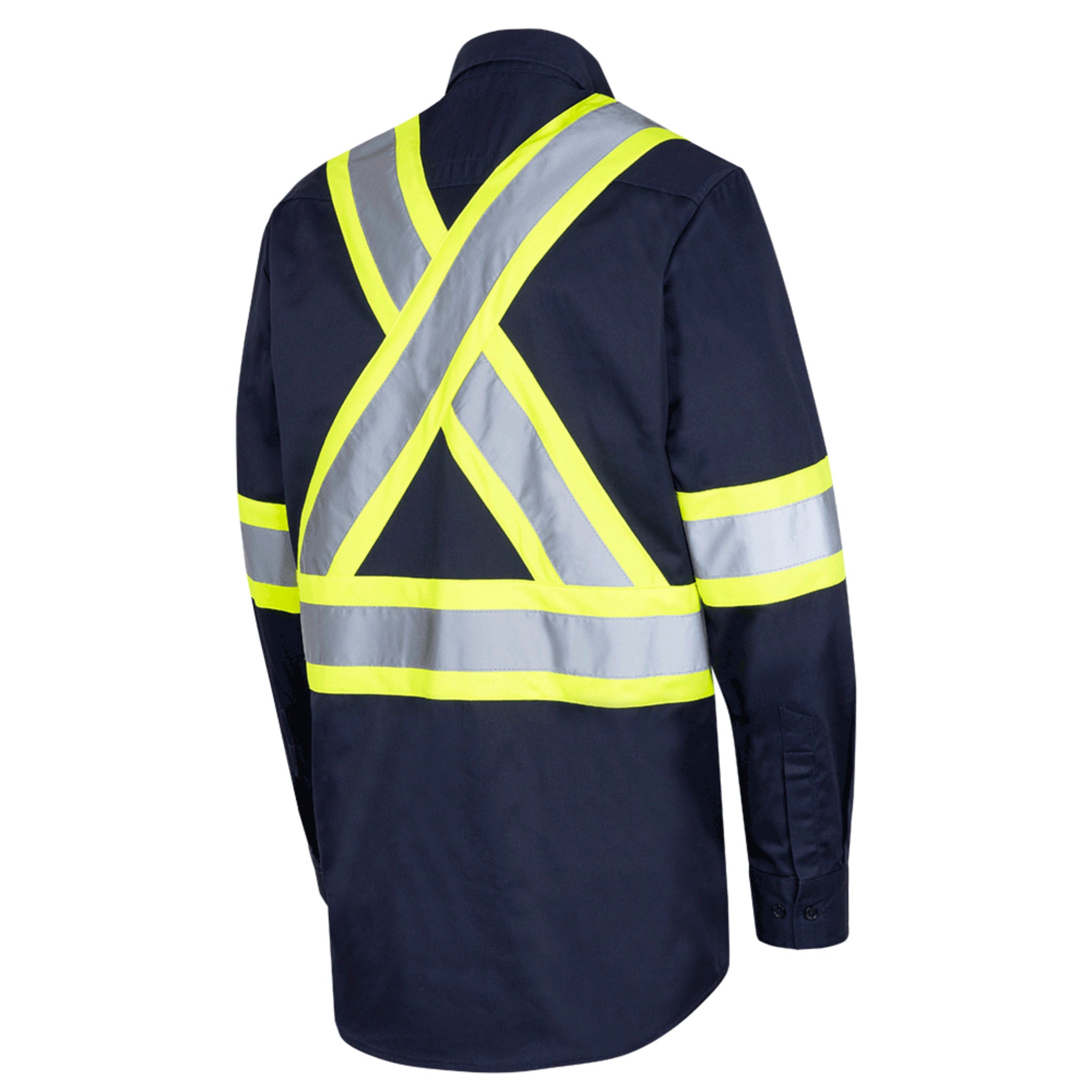 Pioneer Hi Viz Poly/Cotton Work Shirt | Navy | Sizes S - 4XL Hi Vis Work Wear - Cleanflow