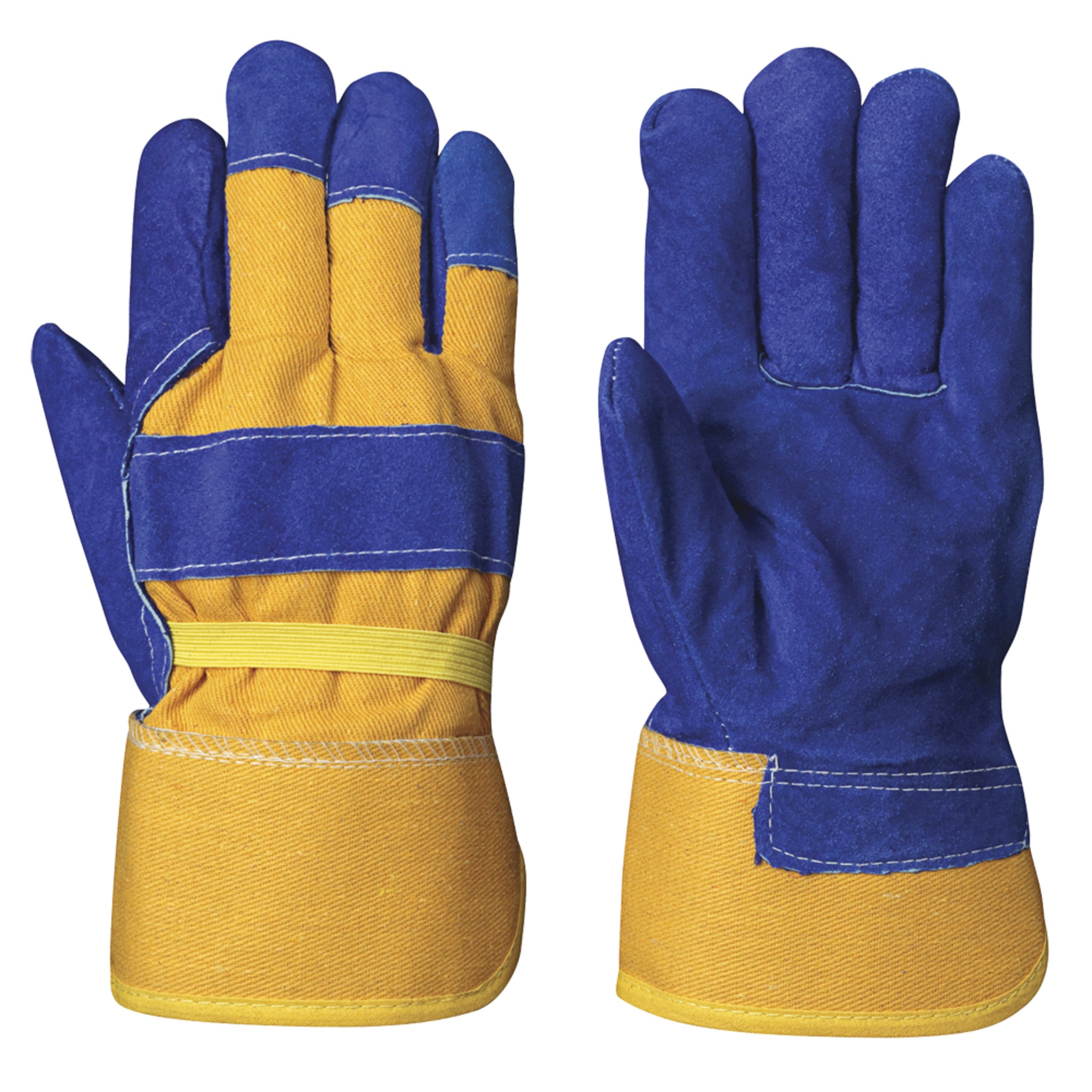 Pioneer 655 Insulated Boa Fleece Fitter's Cowsplit Gloves | Blue/Yellow | Pack of 12 Pairs Work Gloves and Hats - Cleanflow