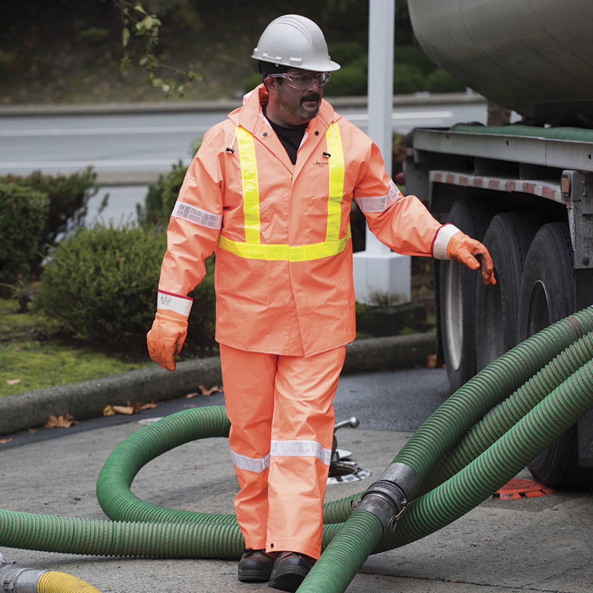 Ranpro Element Flame Resistant 3 Piece Safety Rainsuit | Hi Vis Orange | S to 4XL Flame Resistant Work Wear - Cleanflow