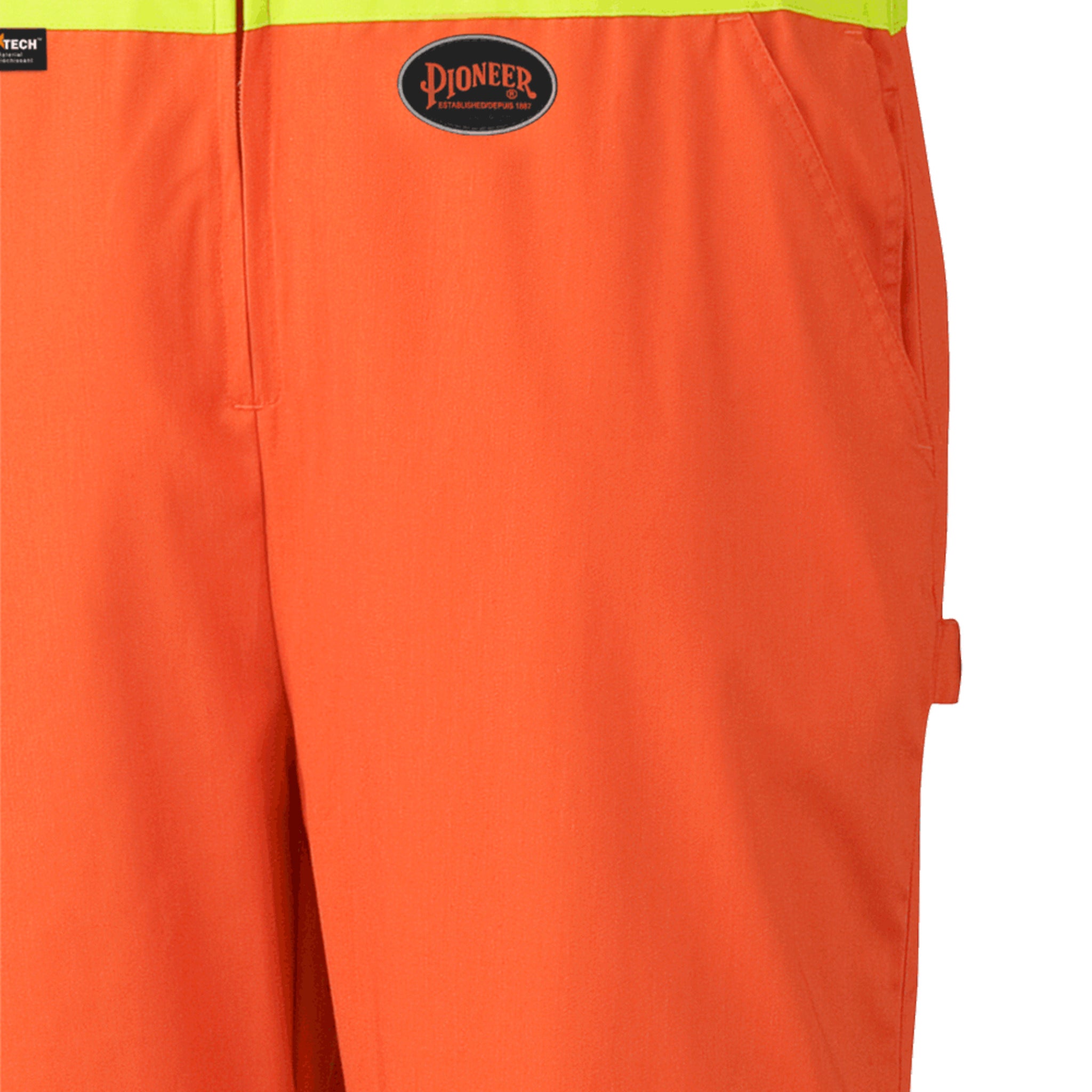 Pioneer Hi Vis Poly/Cotton Safety Overalls w/ Leg Zipper | Orange | Sizes 36 - 60 Hi Vis Work Wear - Cleanflow