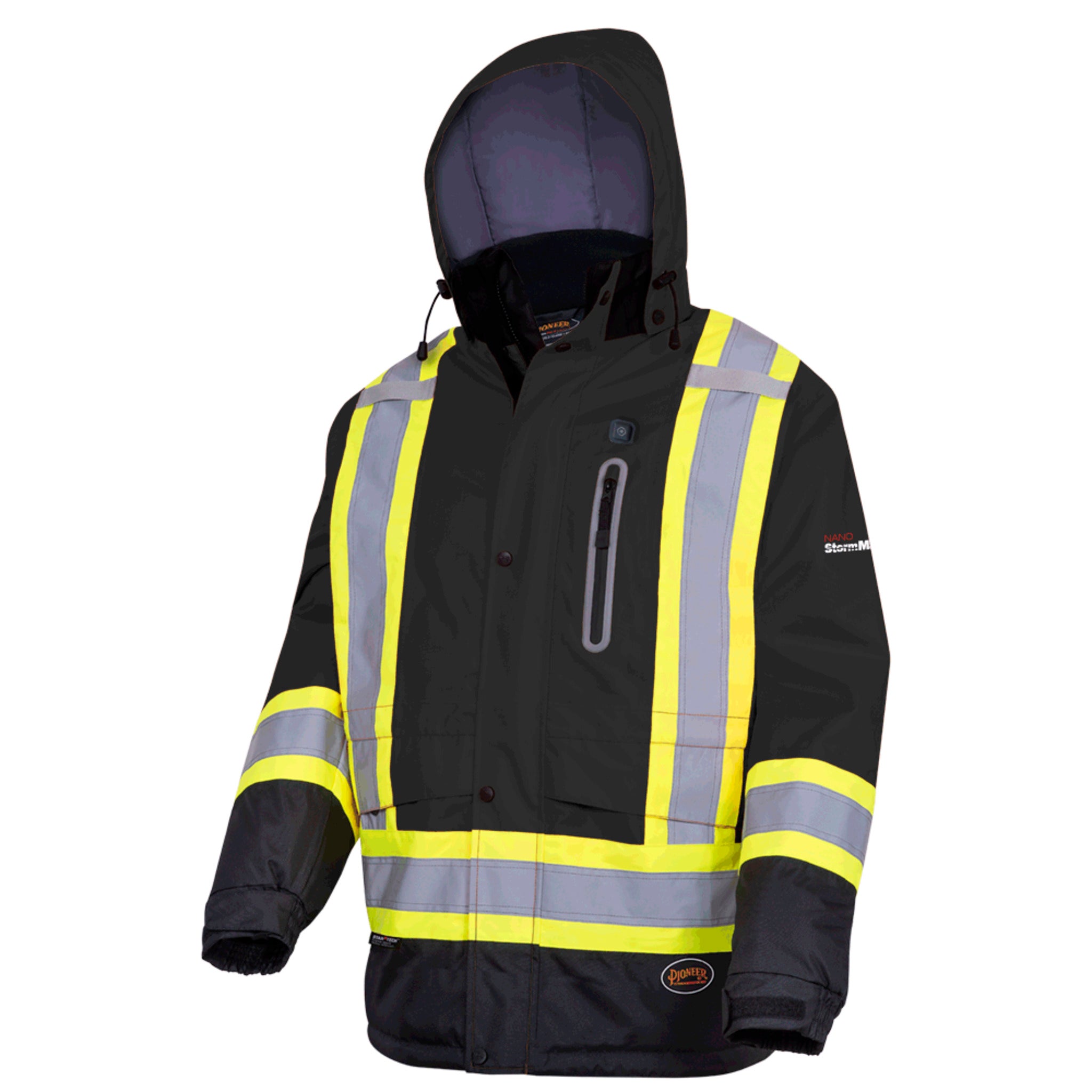 Pioneer Men's Hi Vis Safety Work Jacket NANO StormMaster® CSA Poly Heated Insulated Waterproof Reflective | Limited Size Selection