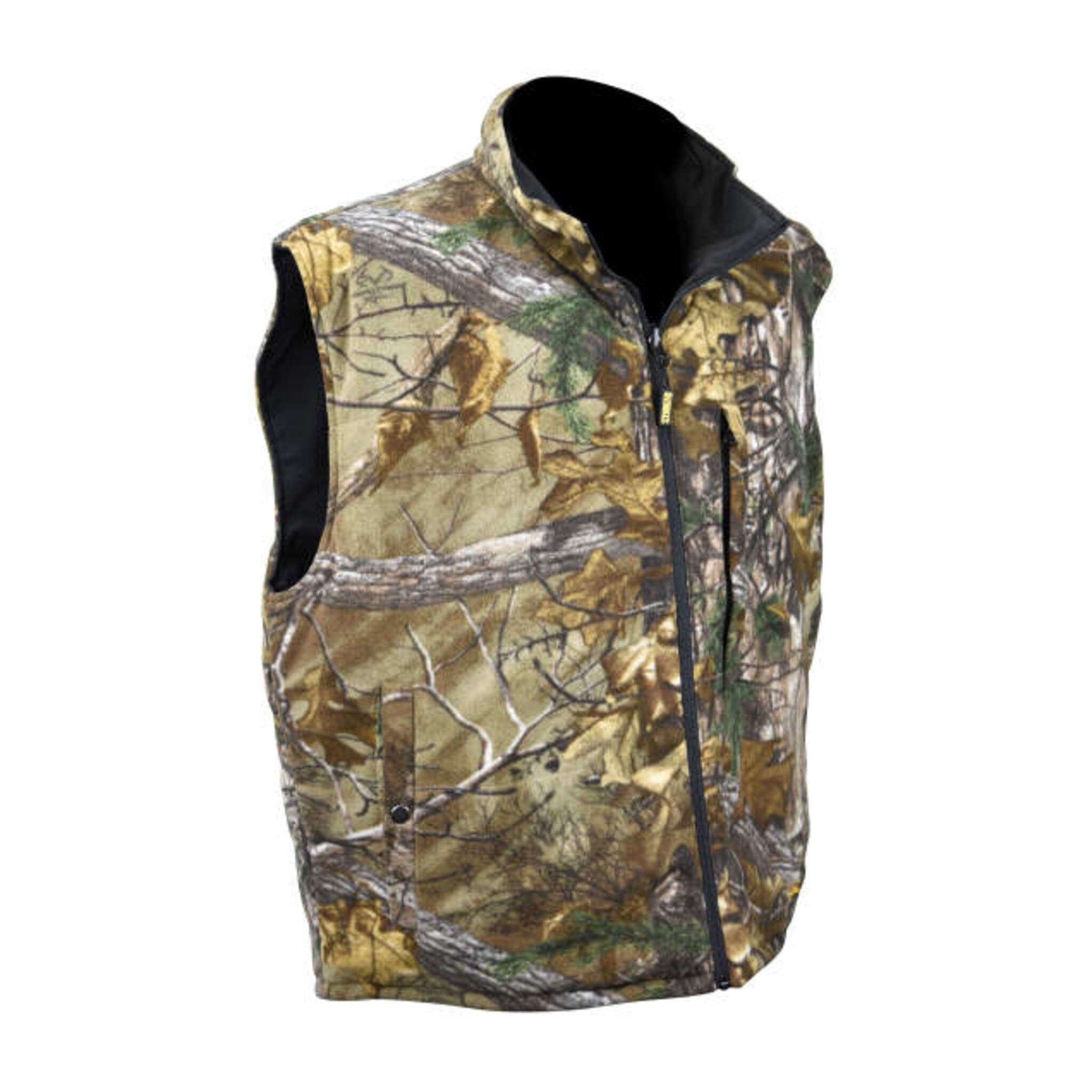 DEWALT® Realtree Xtra® Men's Camouflage Fleece Heated Vest with Battery – Lightweight, 3 Heat Settings, USB Charging, Wind Resistant | Sizes S-3XL