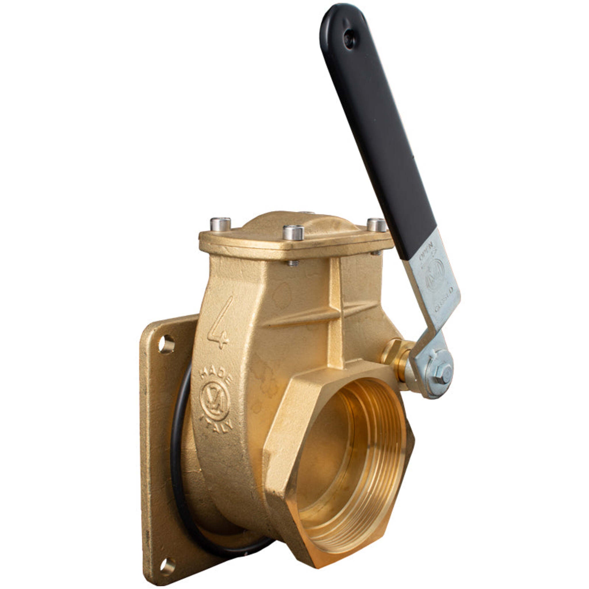 RIV Quick Opening Lever Knife Gate Valve - 4 Bolt Flange X FNPT