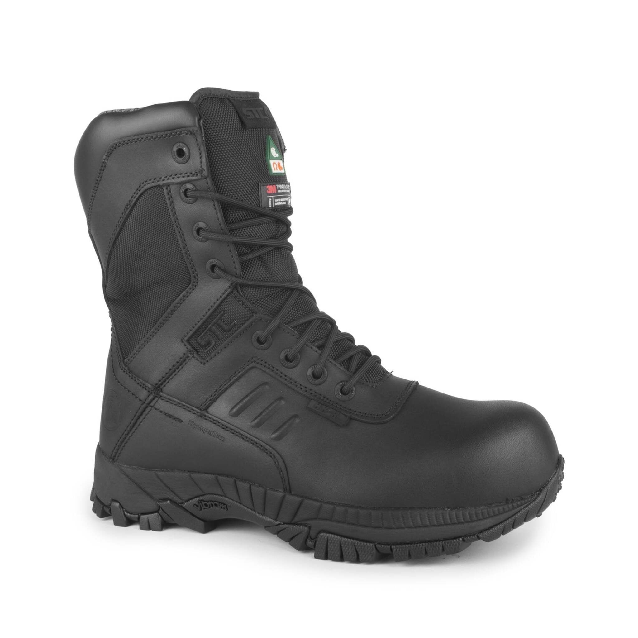 STC Tactik 8" Tactical Side-Zip Safety Boot | Black | Sizes 7 - 14 Work Boots - Cleanflow