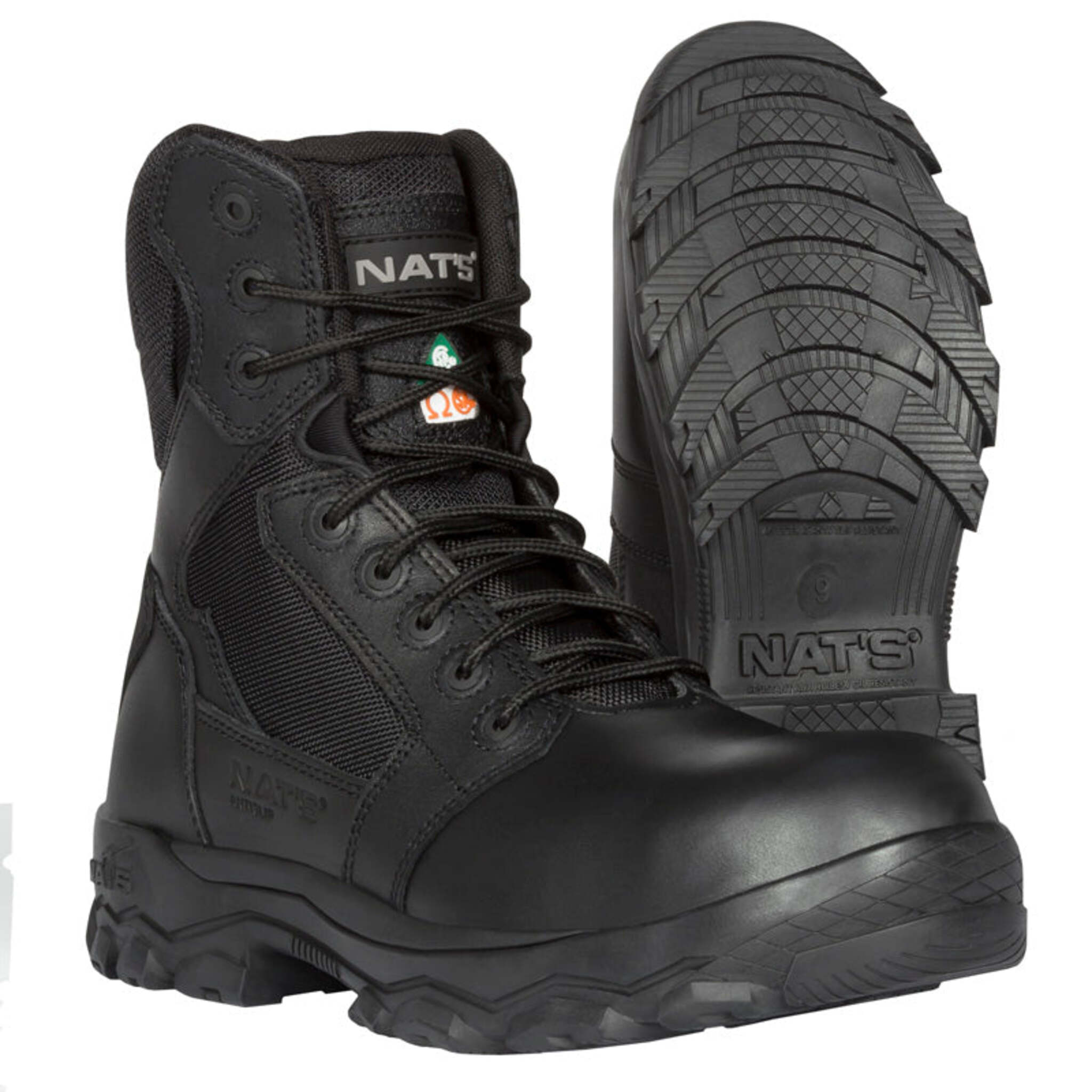 Nats Men's Safety Work Boots s885 CSA 8" Leather Steel Toe and Plate, Ultra Comfort, Durable, Oil Resistant, Anti-Slip Outsoles | Sizes 7-13