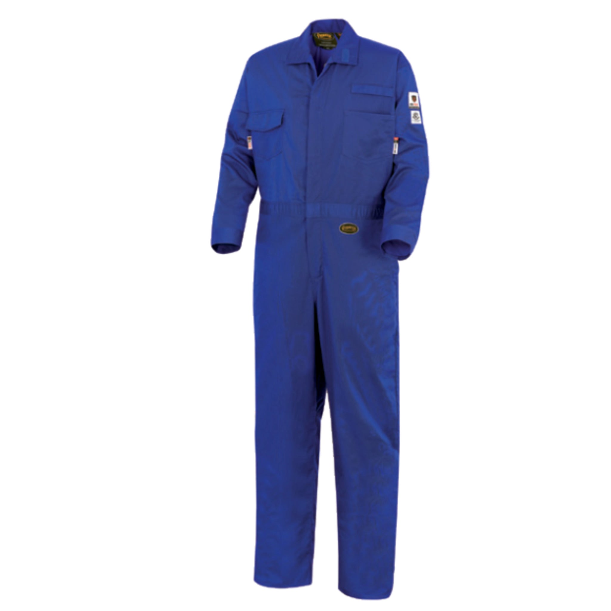 Pioneer “The Rock” FR-Tech® Flame Resistant 7 oz Coveralls with 2" Reflective Stripe | Tall | Royal Blue | Sizes 40T - 60T Flame Resistant Work Wear - Cleanflow