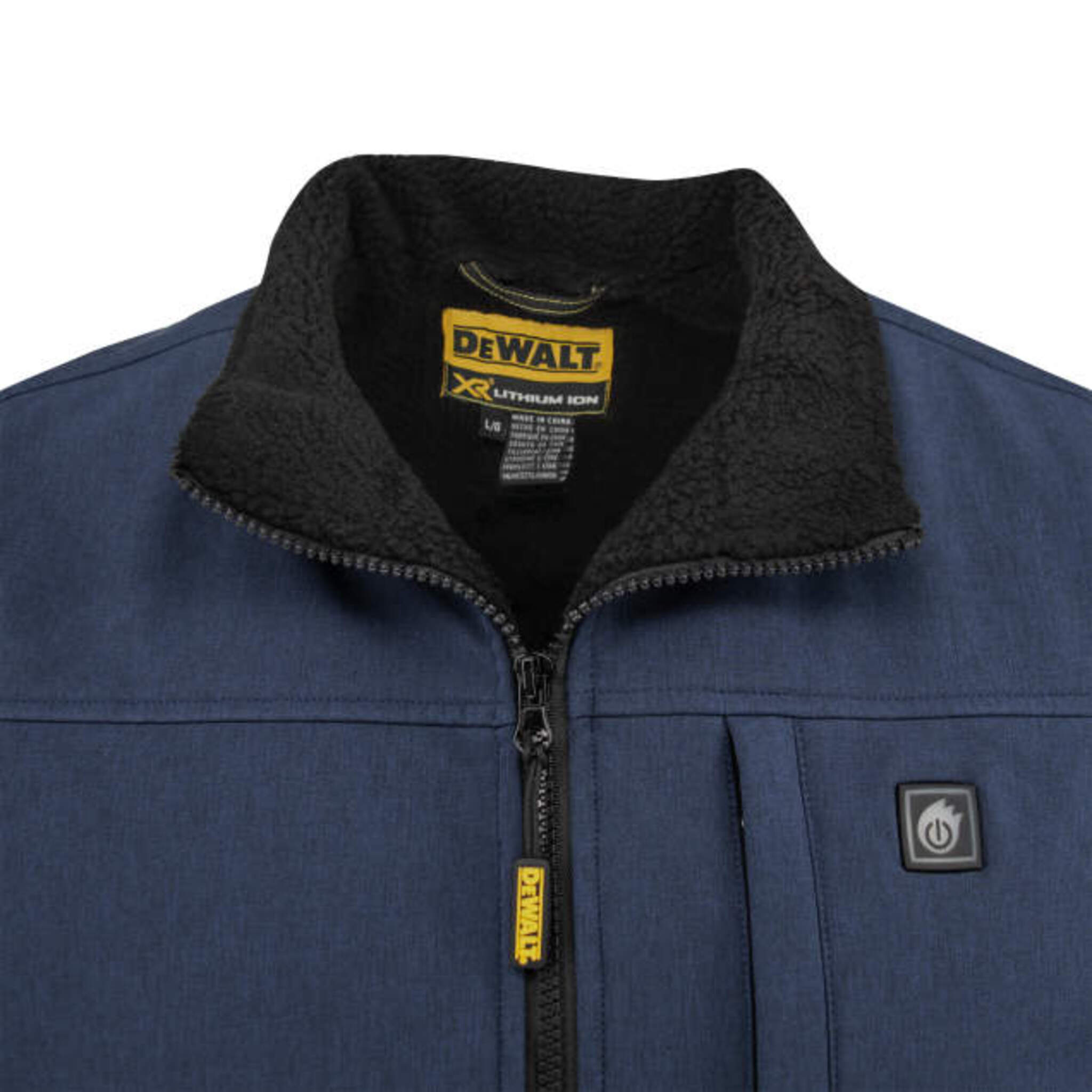 DEWALT® Men's Navy Heated Vest with Battery – Lightweight, 3 Heating Zones, Moisture-Wicking Sherpa Lining, Adjustable Fit | Sizes S-3XL