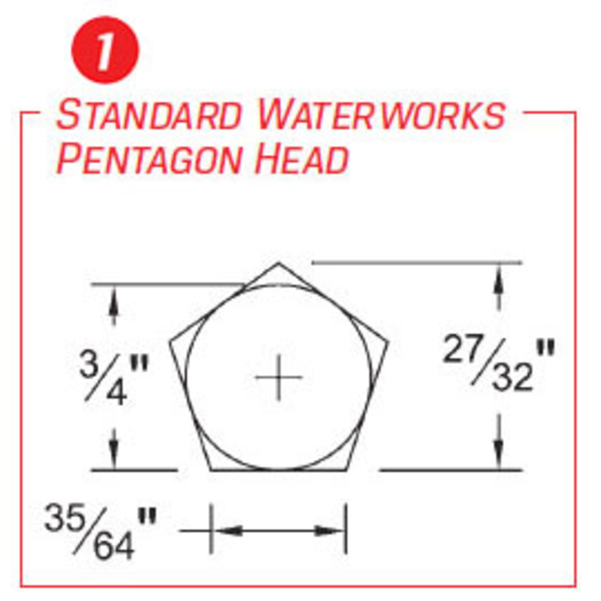 Trumbull HK-3 Pentagon Hand Key Waterworks Products - Cleanflow