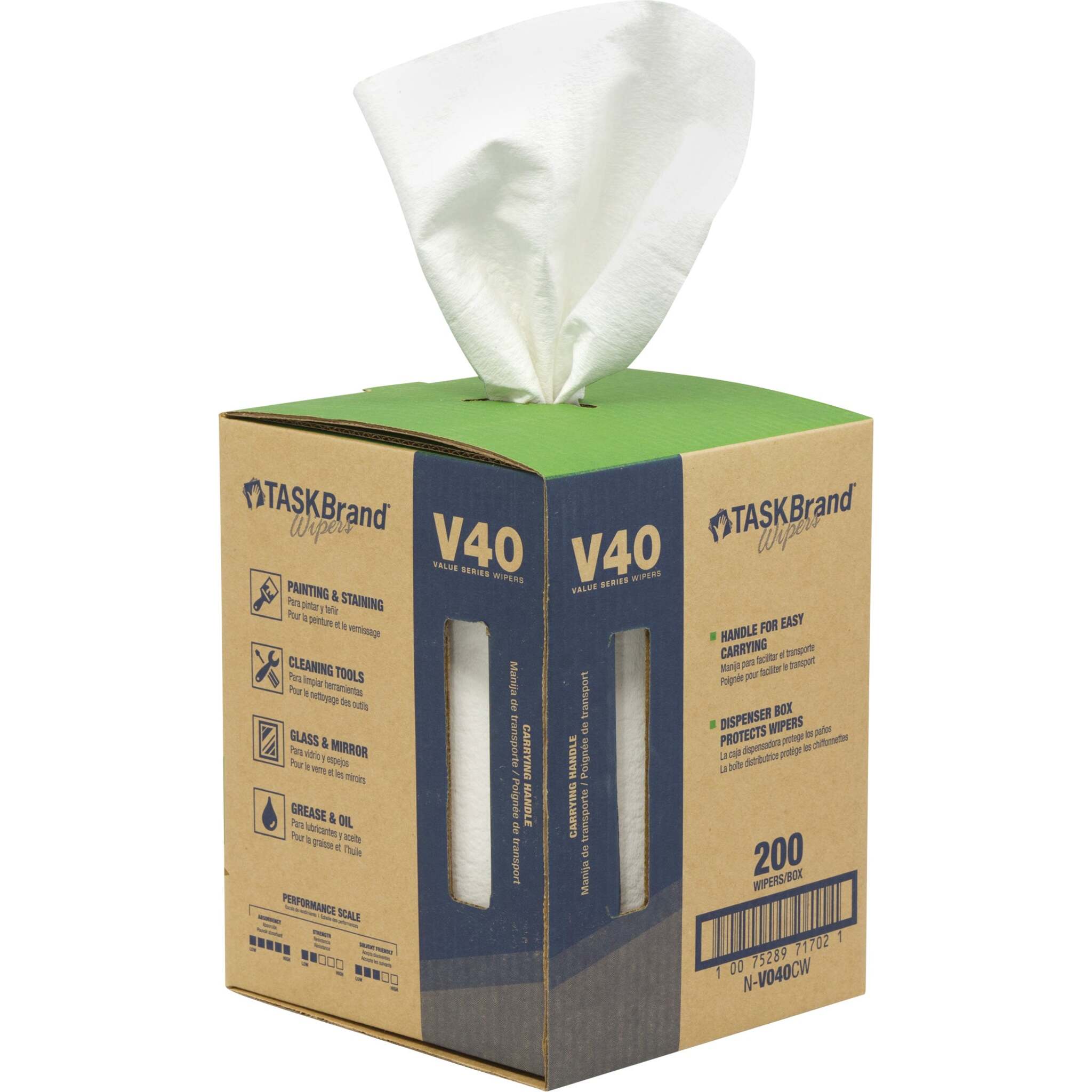 TaskBrand V40 Janitorial Wipers | 10" x 12" | 200/Bx