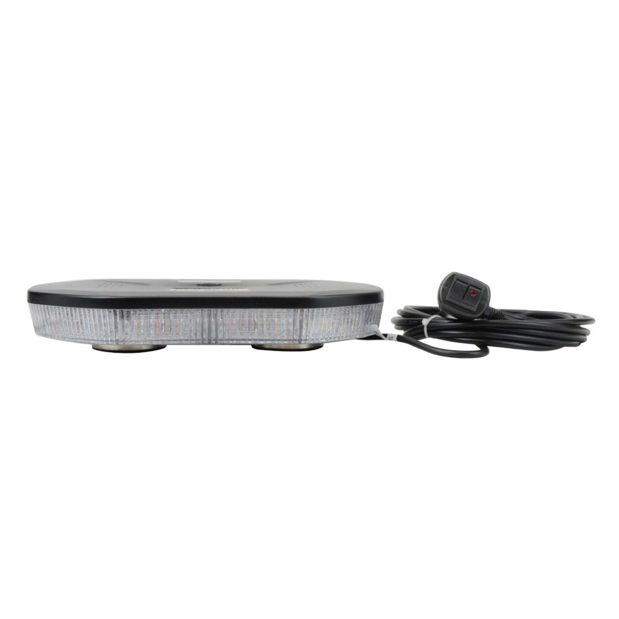 Techspan Compact LED Light Bar with Multiple Flash Pattern and Magnetic Mount - Amber Light with Clear Lens