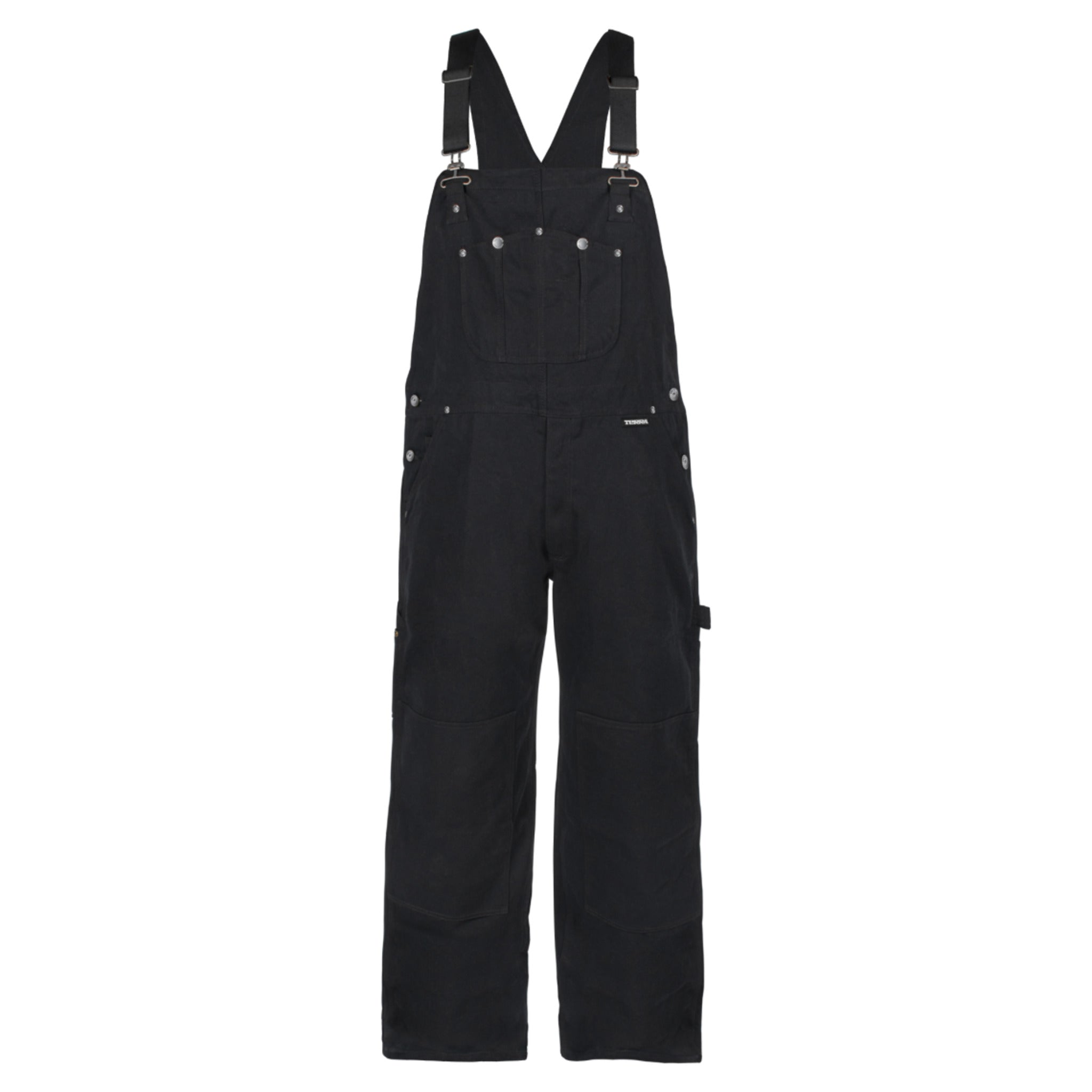 Terra Men's Heavy Duty Canvas Bib Overall with Elastic Suspenders, Adjustable Fit, Tool Pockets, Hammer Loop, Easy Access, Workwear Comfort