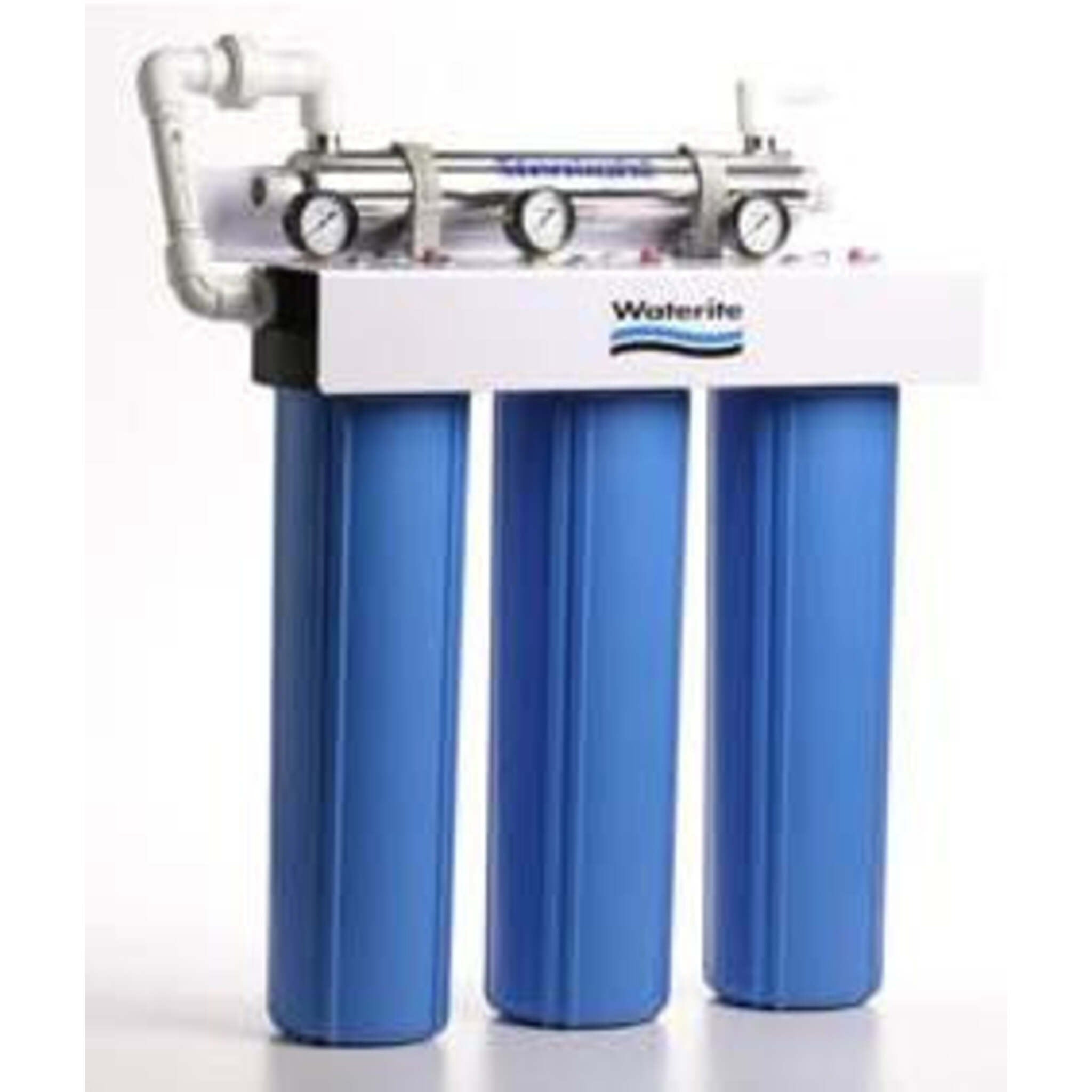 TriPlex 4.5" OD Big Blue Water Filter Housing with UV Disinfection | 20" Commercial Water Filters and UV Parts - Cleanflow