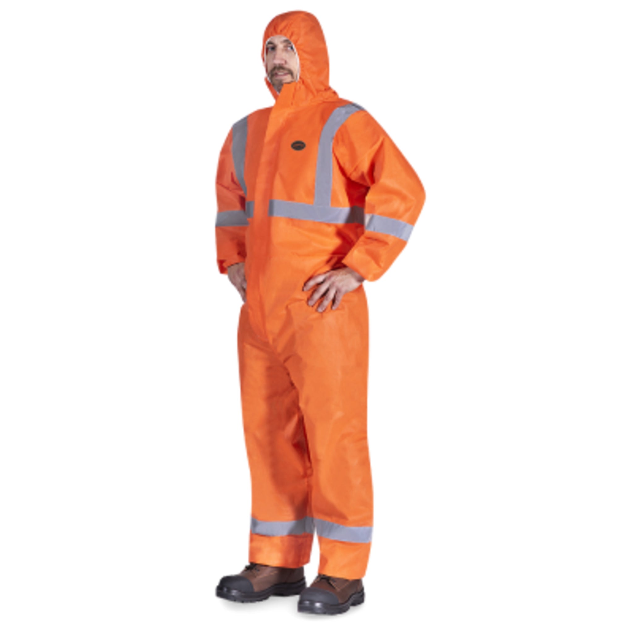 Pioneer Hi-Vis SMS Disposable Coveralls, 12 Pack Work Wear - Cleanflow