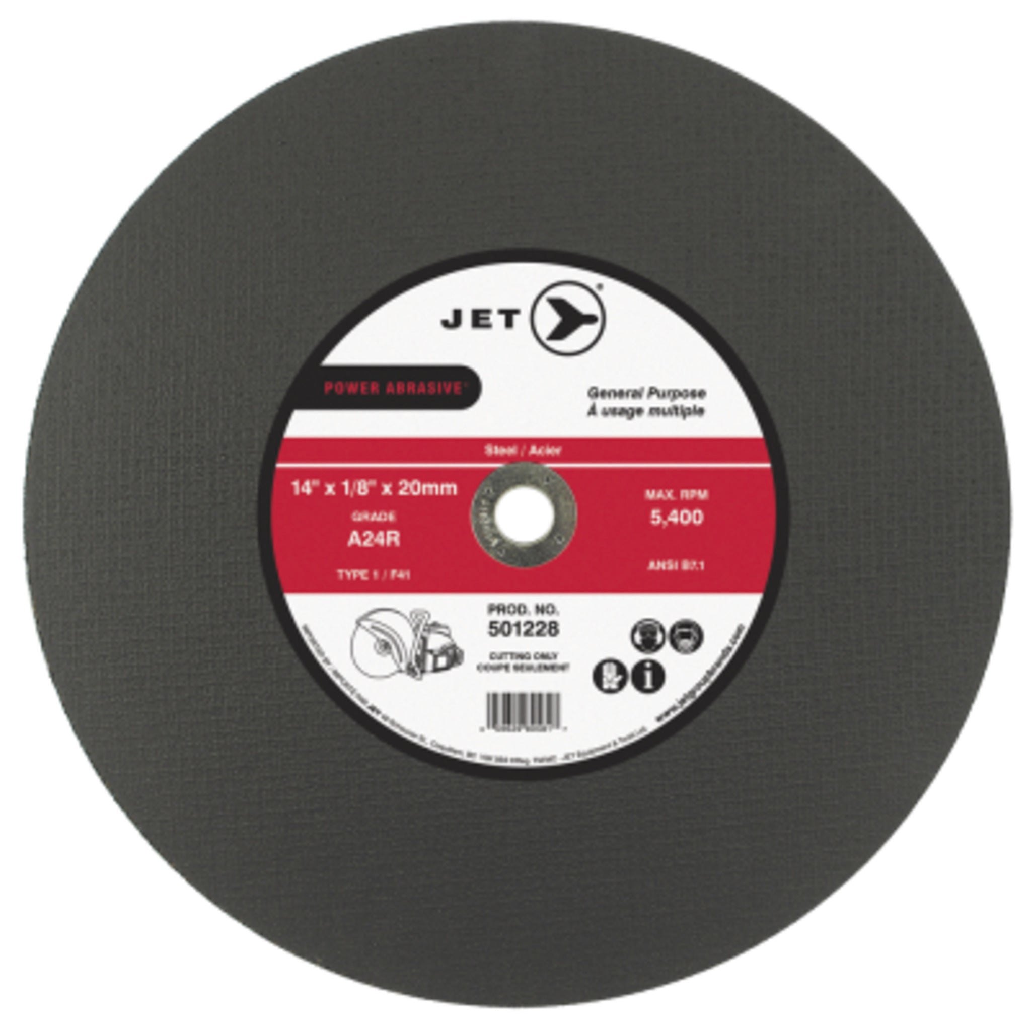 Jet Steel Cutting Cut-Off Wheels for High Speed Gas Saws - T1 Type Shop Equipment - Cleanflow