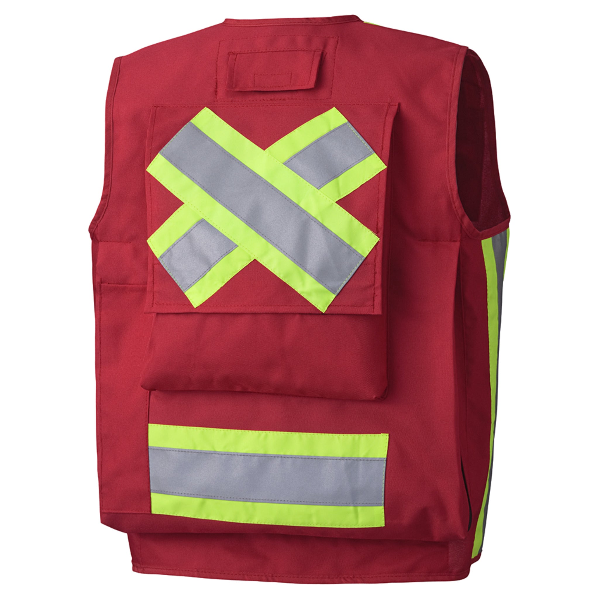 Pioneer Surveyor's/Supervisor's Safety Vest - 600D Oxford Poly | Red | Sizes S - 5XL Hi Vis Work Wear - Cleanflow