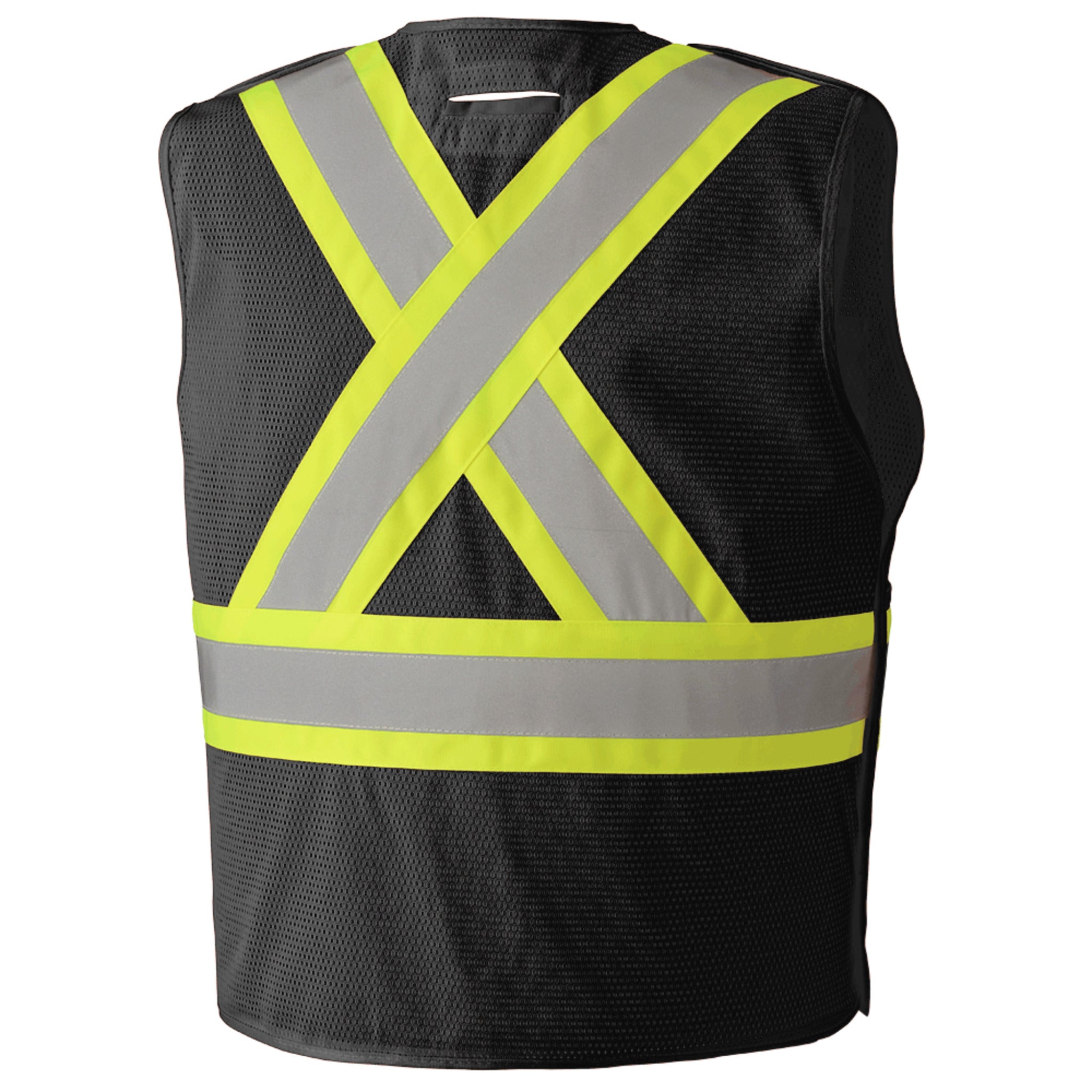 Pioneer Drop Shoulder Safety Tear-Away Vest - Poly Mesh | Black | Sizes Small - 5XL Hi Vis Work Wear - Cleanflow