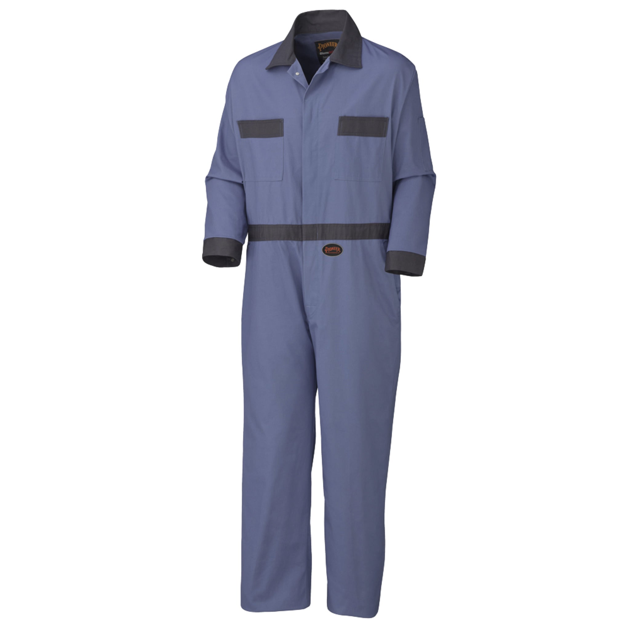 Pioneer Coveralls with Concealed Brass Buttons - 100% Cotton | Navy | Sizes 36 - 60 Work Wear - Cleanflow