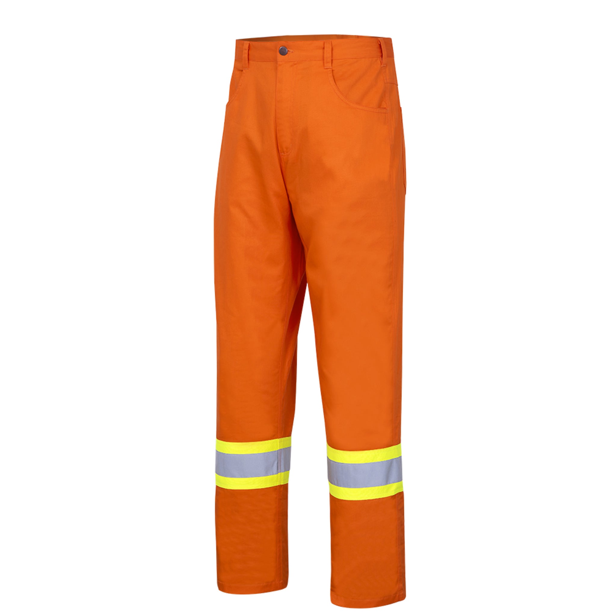 Pioneer Hi Viz Cotton Safety Pants - Ultra Cool/Cotton Twill | Orange | Sizes Waist 30" - 40" Hi Vis Work Wear - Cleanflow