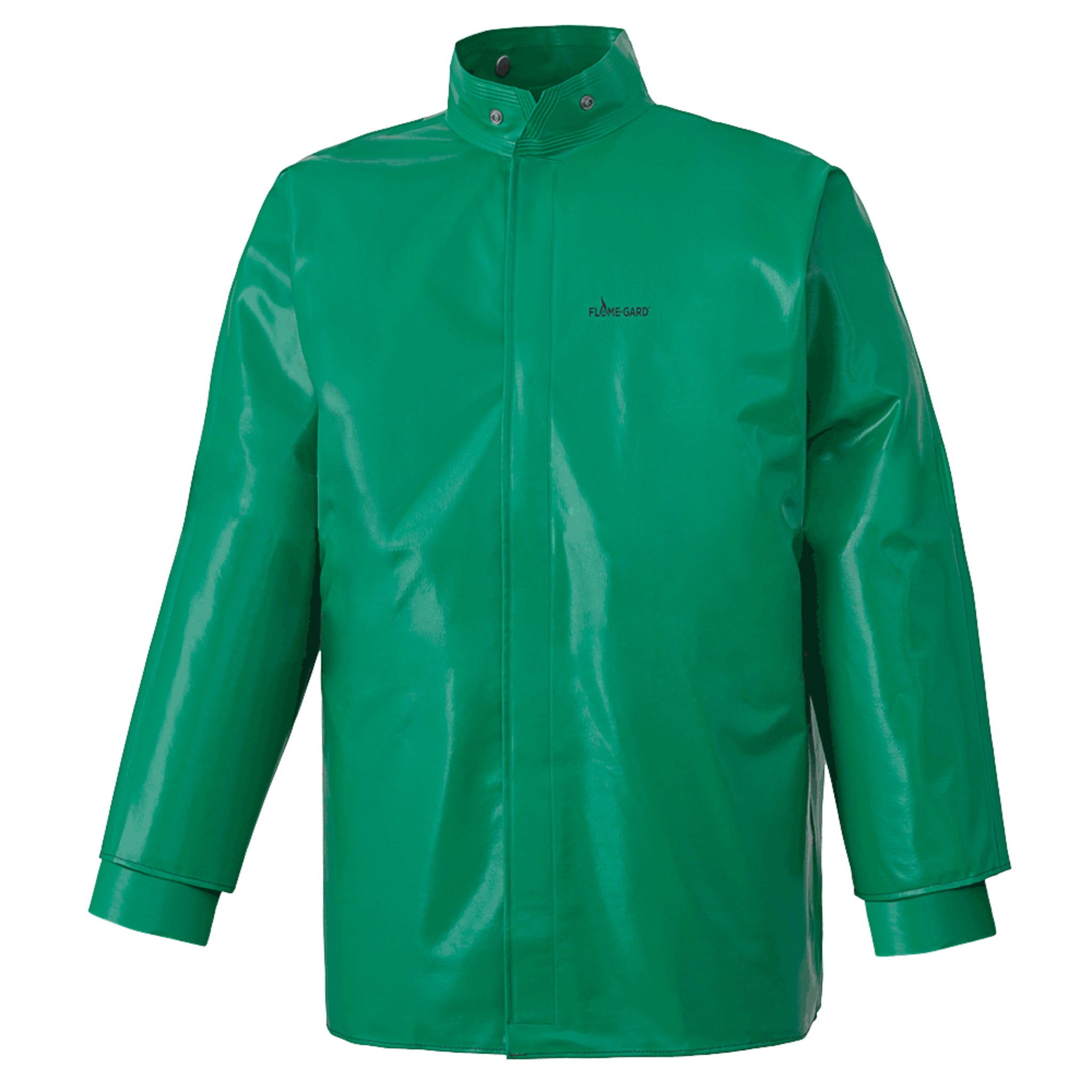 Ranpro CA-43® FR Chemical/Acid Resistant Jacket - PVC/Poly | Green | Sizes Small - 4XL Flame Resistant Work Wear - Cleanflow