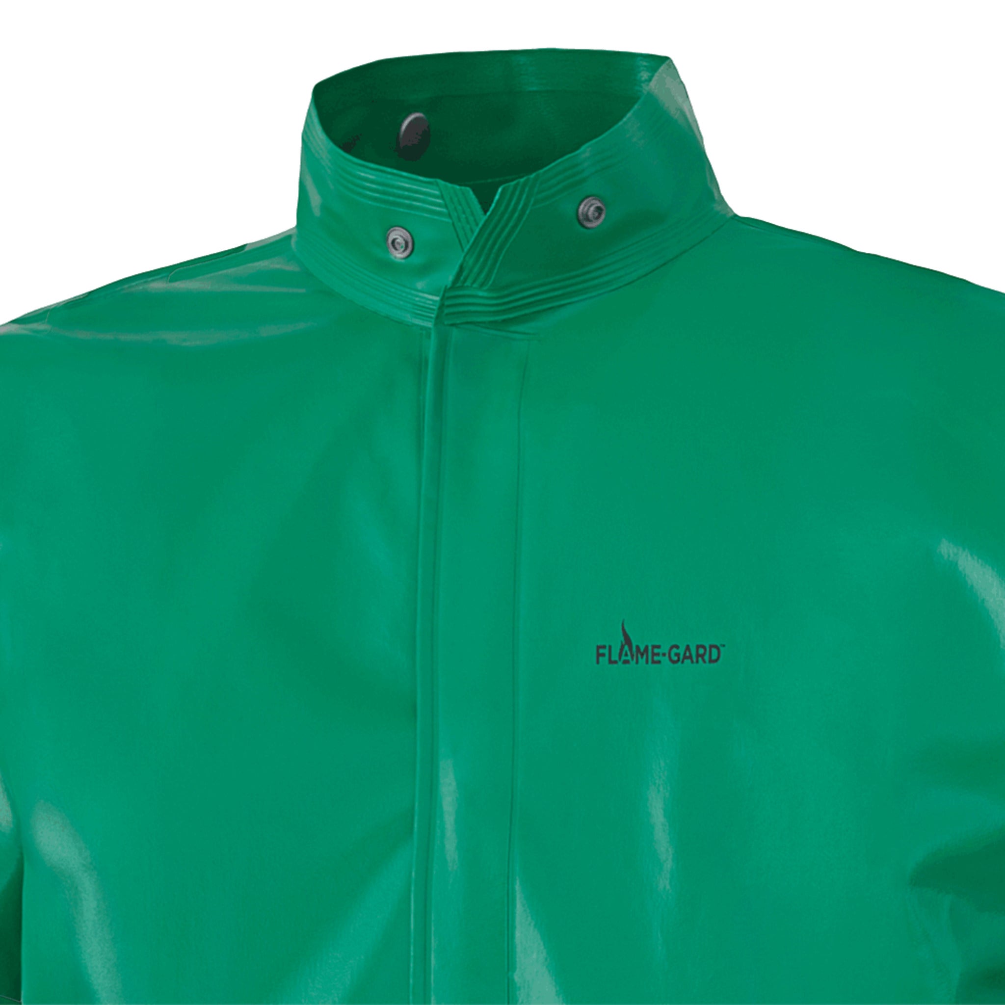 Ranpro CA-43® FR Chemical/Acid Resistant Jacket - PVC/Poly | Green | Sizes Small - 4XL Flame Resistant Work Wear - Cleanflow