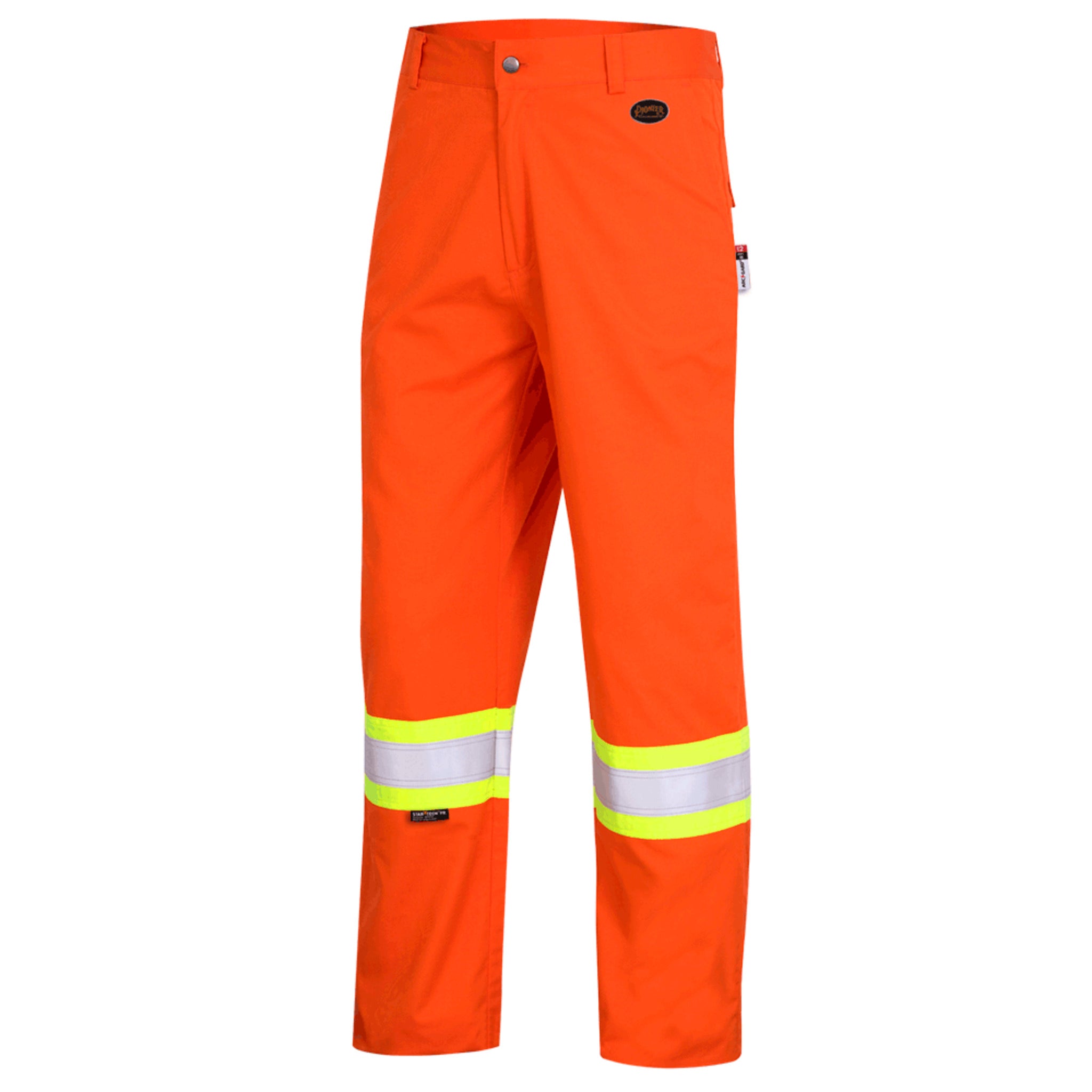 Pioneer FR-TECH® FR/ARC Rated 7 oz Hi Viz Safety Pants - 88/12 | Orange Flame Resistant Work Wear - Cleanflow