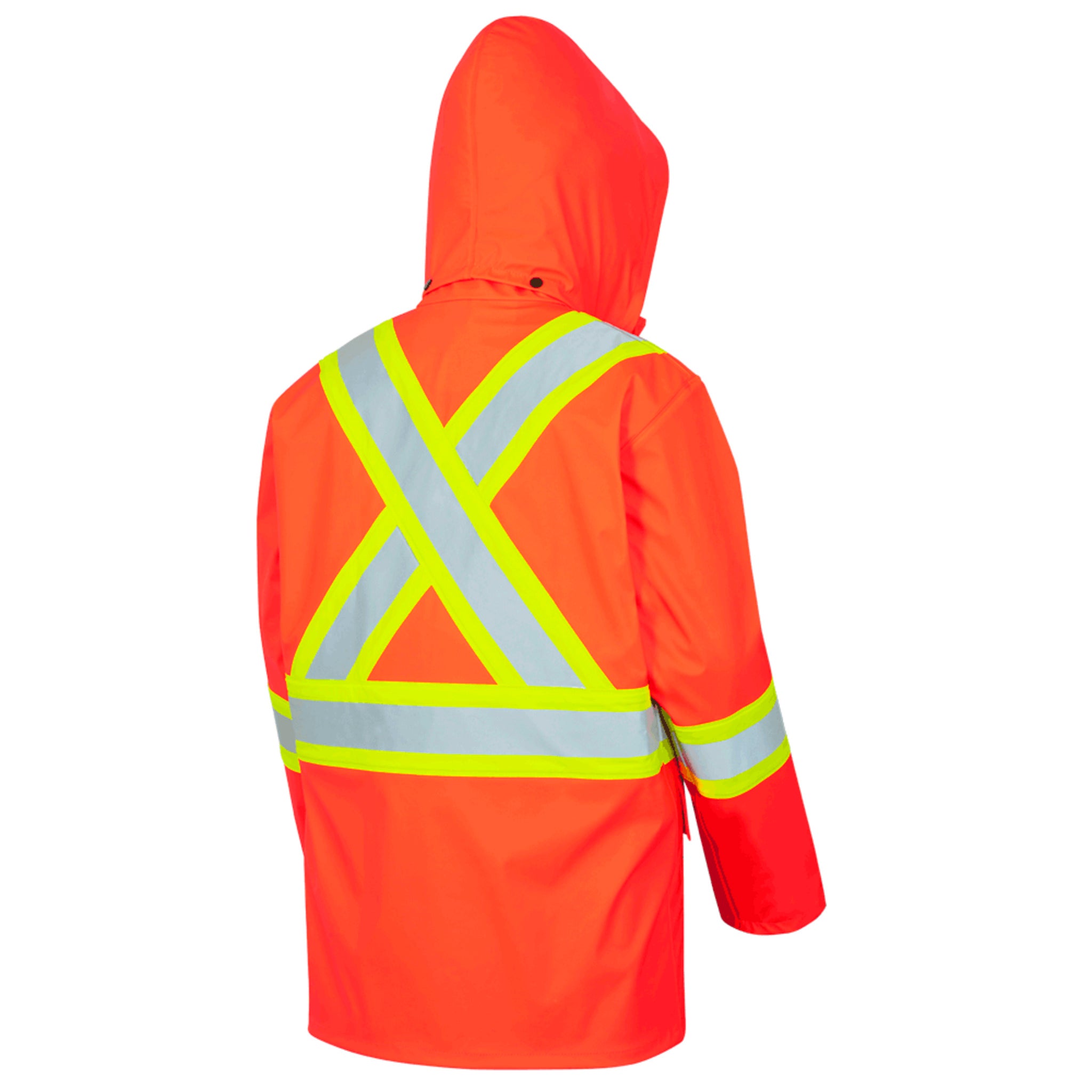 Pioneer FR/PU Hi Viz Waterproof Safety Jacket with Pockets | Orange | Sizes XS - 7XL Flame Resistant Work Wear - Cleanflow