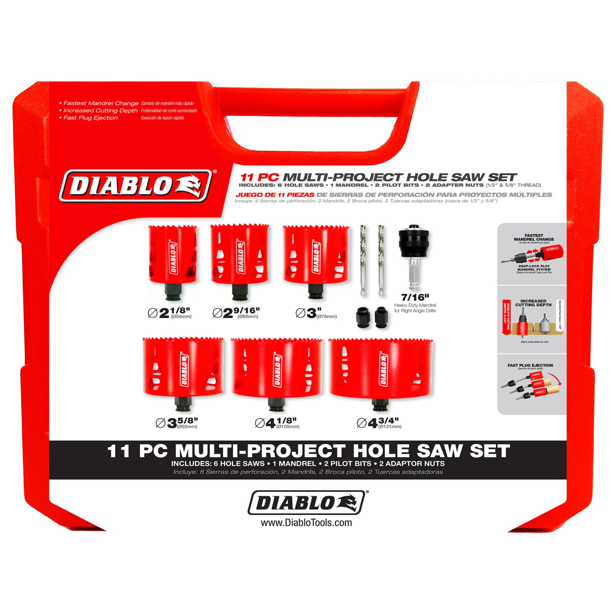 Diablo Multi-Project Bi-Metal Hole Saw Set - 11 Piece