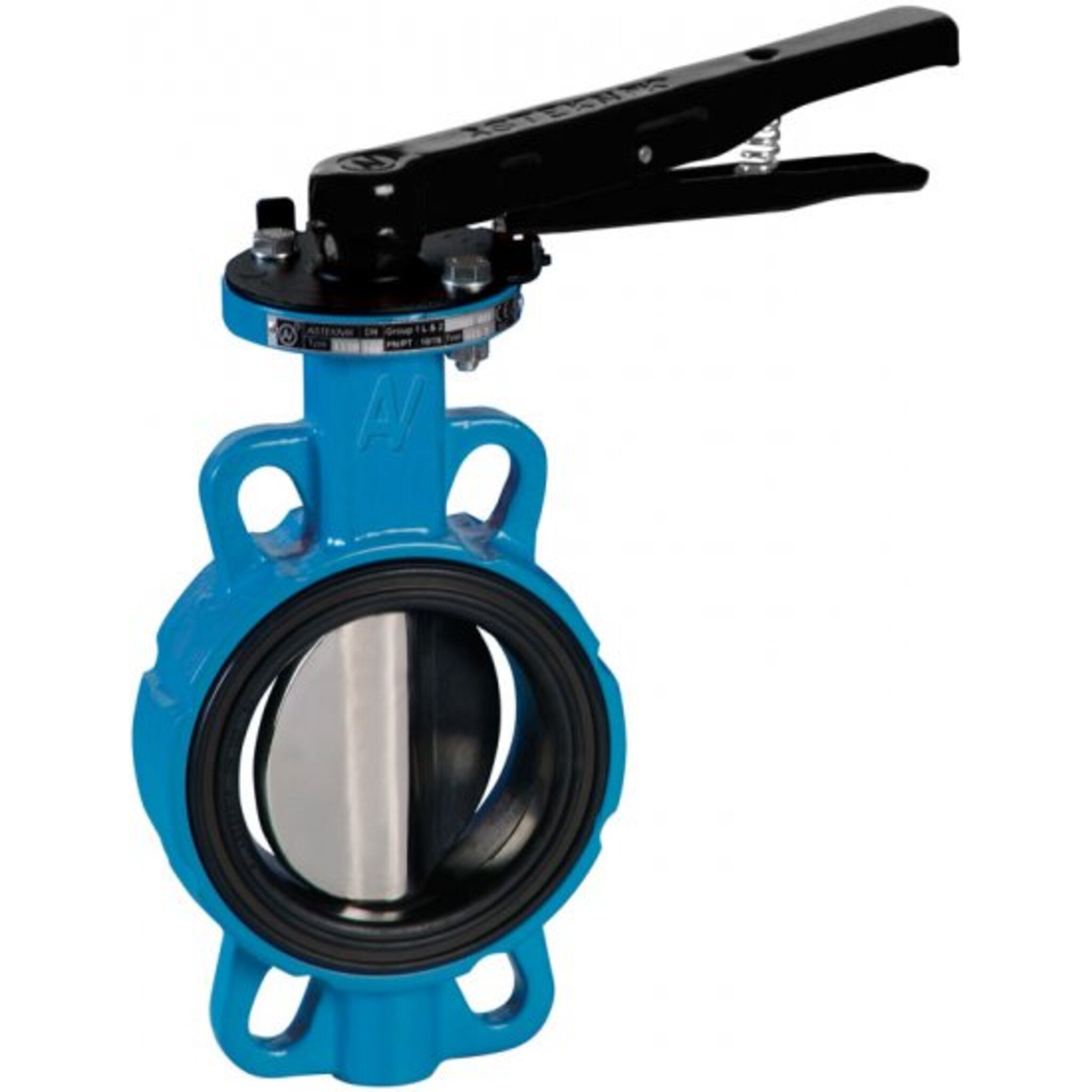 Standard Wafer Style Butterfly Valve - Ductile Iron, EPDM Seal, Lever Handle - ANSI Class 125/150, 200 PSI - Ideal for Industrial & HVAC