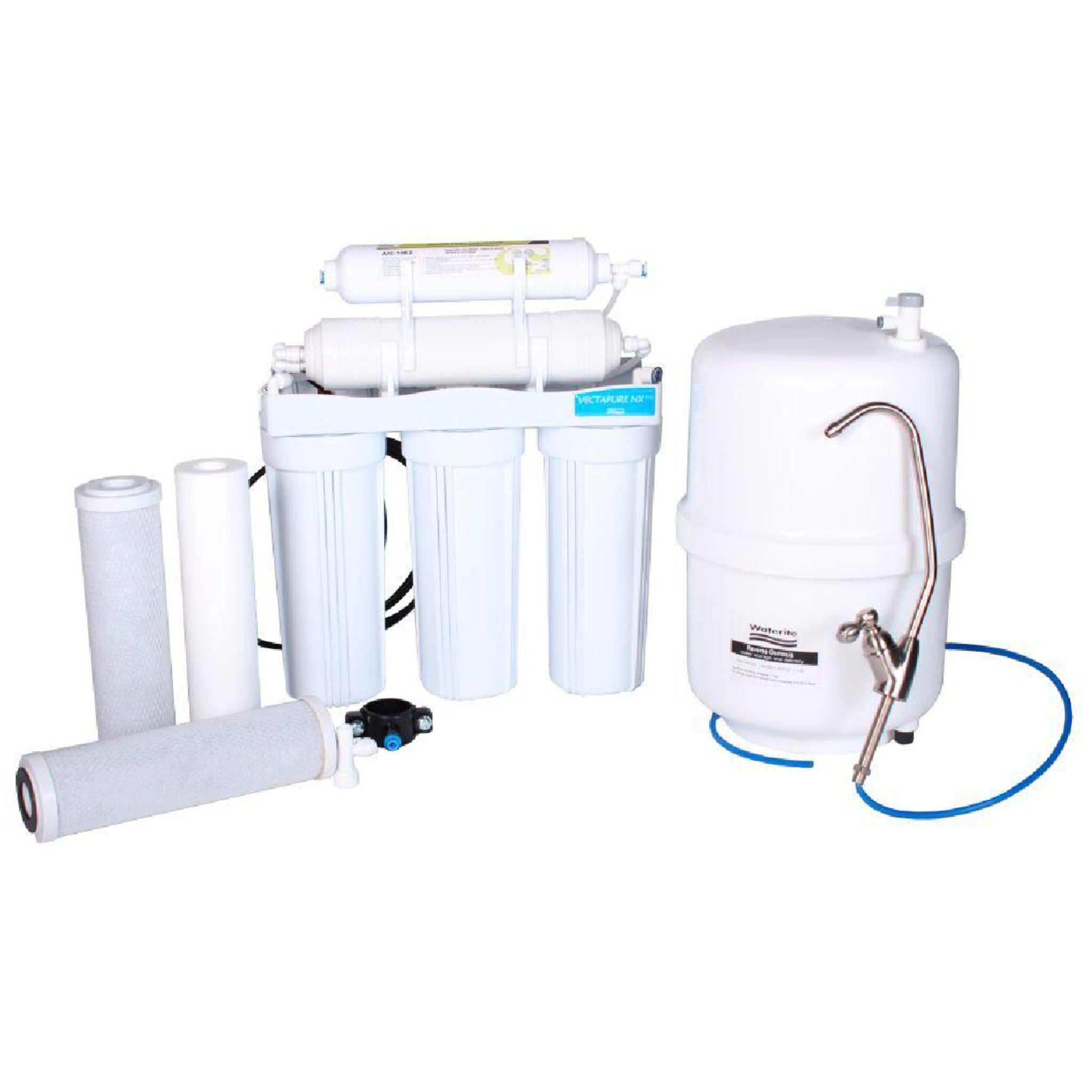 Vectapure NX™ Manifold-Style 5-Stage Reverse Osmosis System - 75 GPD with Easy-Change Membrane, Fast Installation, Chrome Faucet, and Leak Prevention