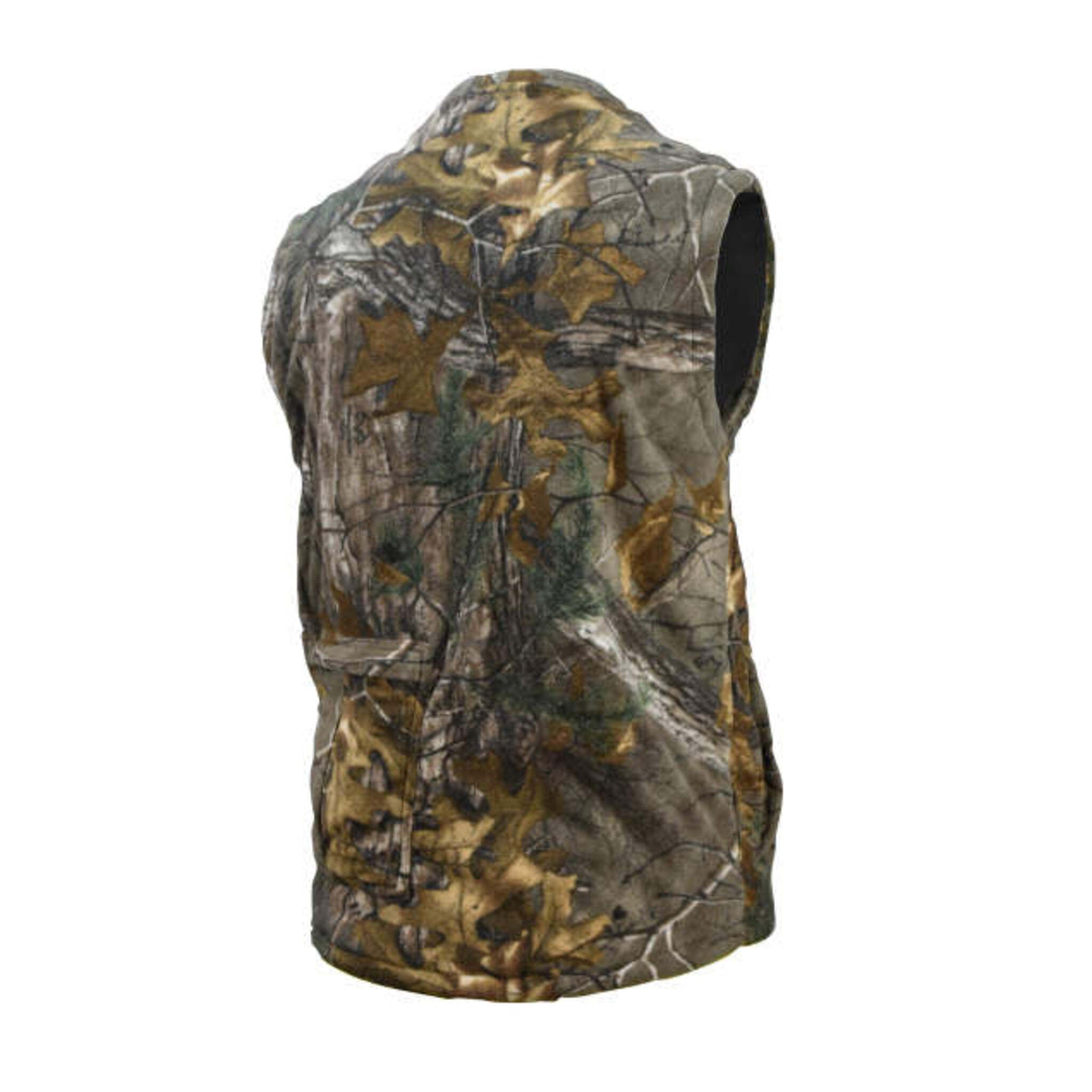 DEWALT® Realtree Xtra® Men's Camouflage Fleece Heated Vest with Battery – Lightweight, 3 Heat Settings, USB Charging, Wind Resistant | Sizes S-3XL