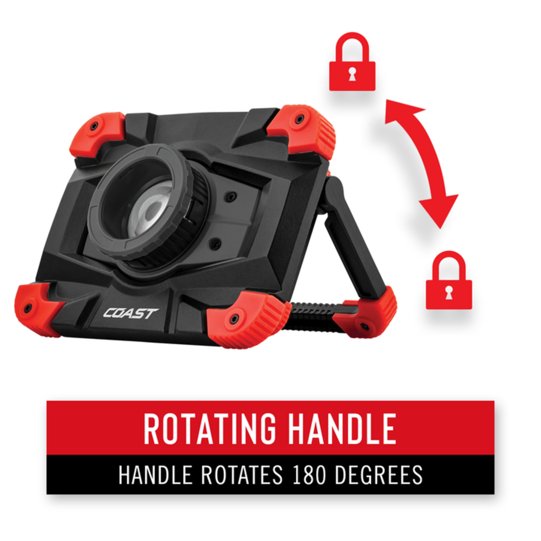 Coast® WLR1 Rechargeable Focusing Work Light - 1250 Lumens, 77M Beam, TWIST FOCUS™, 13-Hour Runtime, Dual Power, USB Power-Out, IP54 Rated