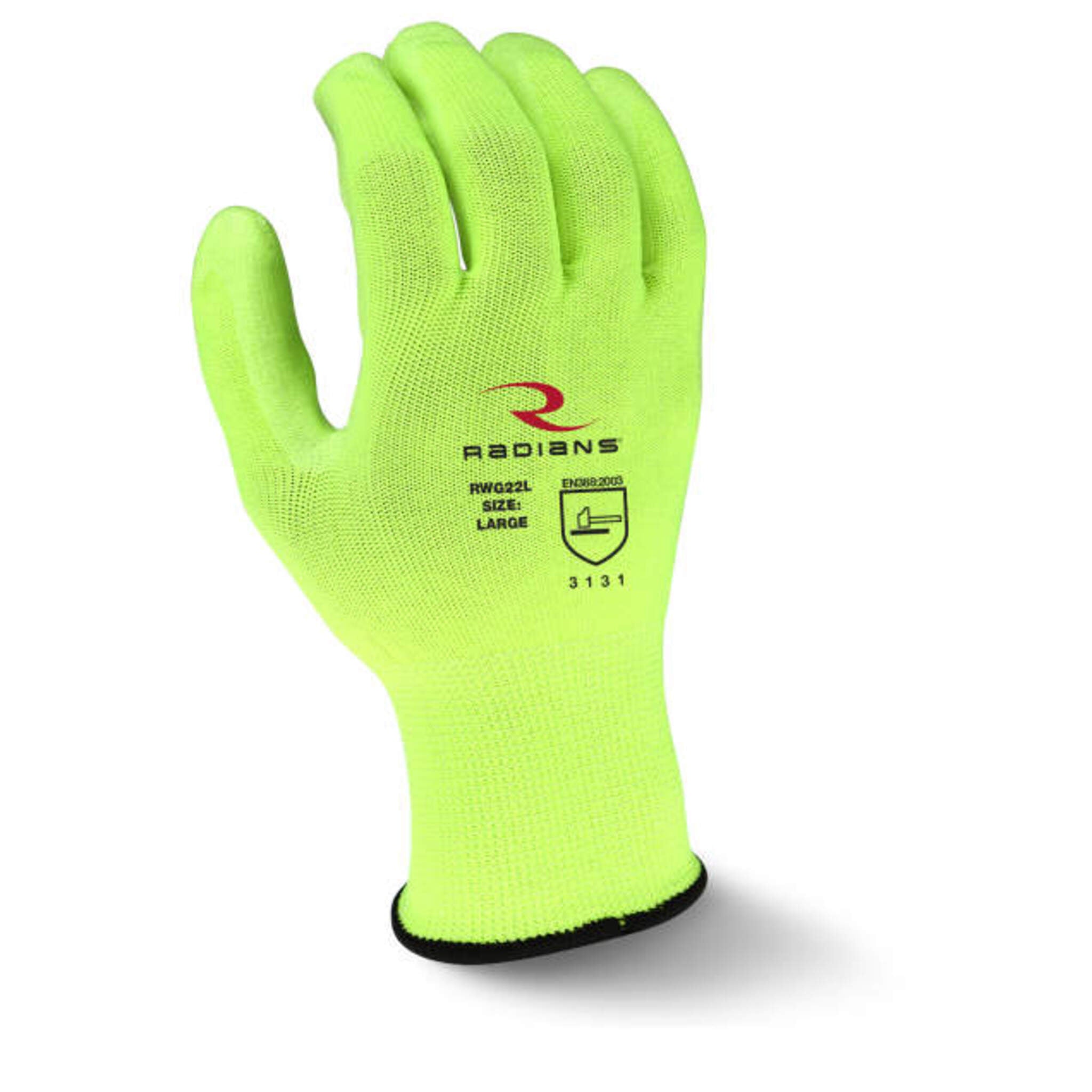 Radians Hi-Viz Breathable Polyester Gloves with Polyurethane Grip - Pack of 12 Pairs | Limited Selection