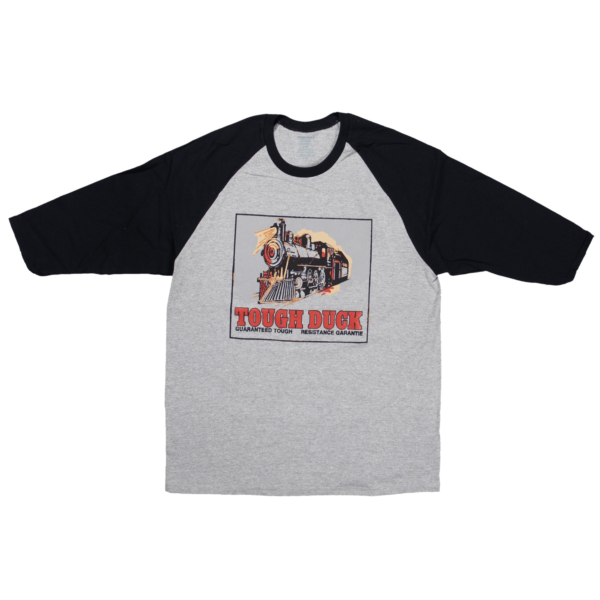 Tough Duck WT04 Locomotive Throwback Baseball T-Shirt | Sizes Small - 2XL Work Wear - Cleanflow