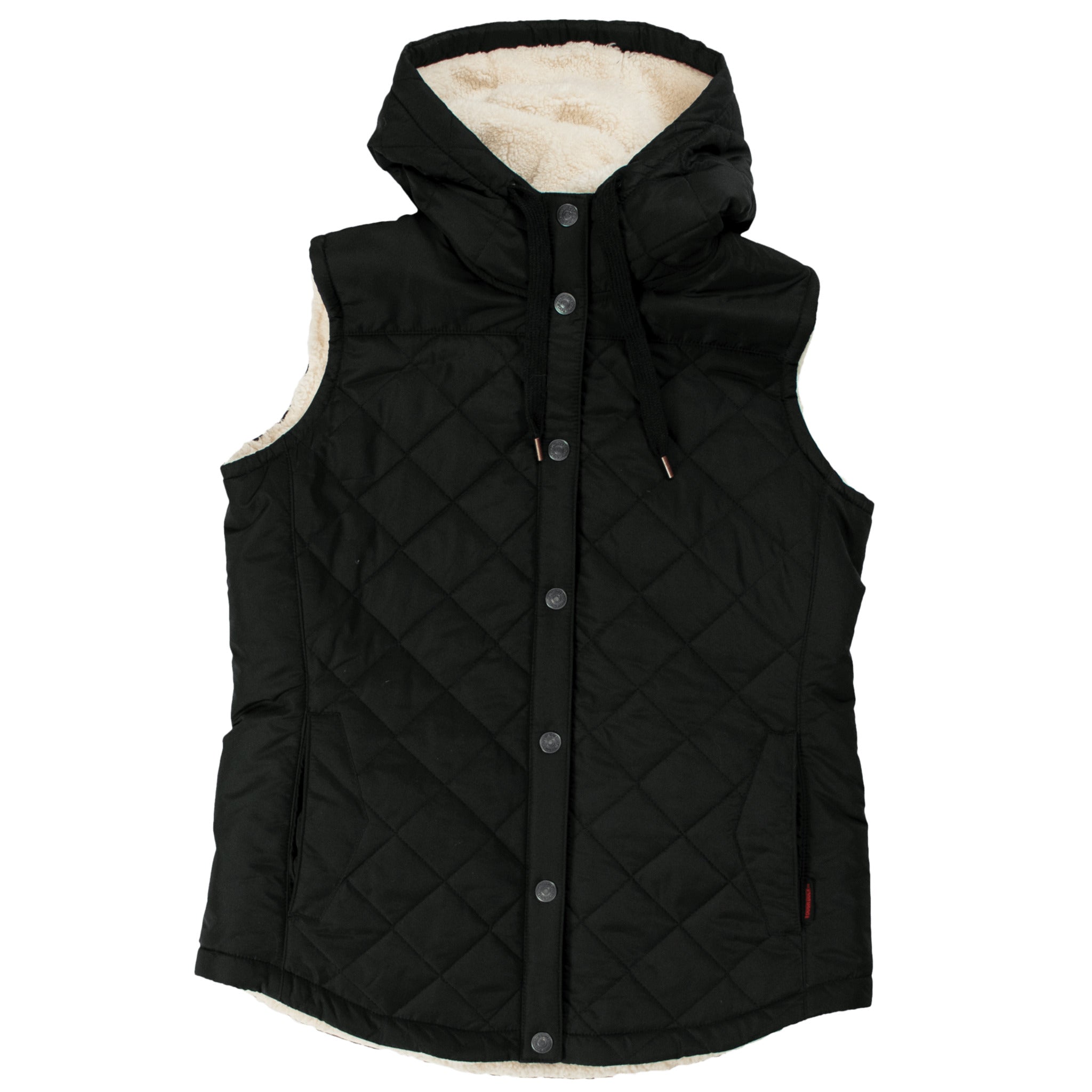 Tough Duck WV02 Women's Quilted Sherpa Lined Vest | Black | S - 2XL Work Wear - Cleanflow