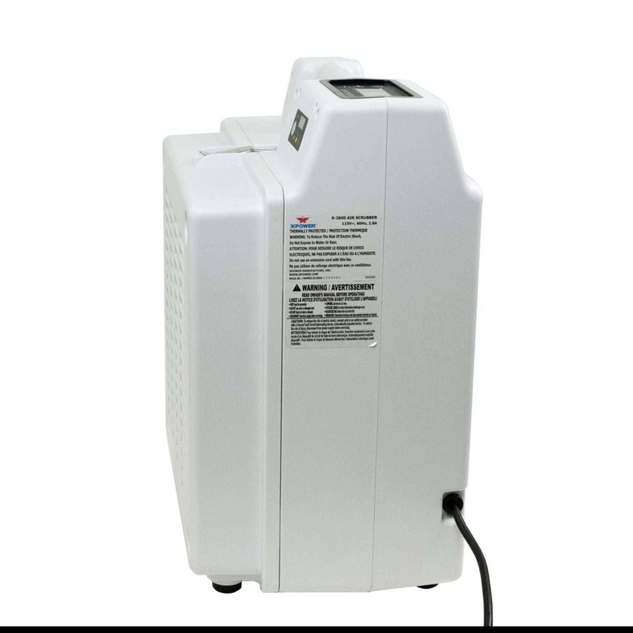 XPOWER X-2800 Professional 3-Stage HEPA Air Scrubber with Digital Control Panel