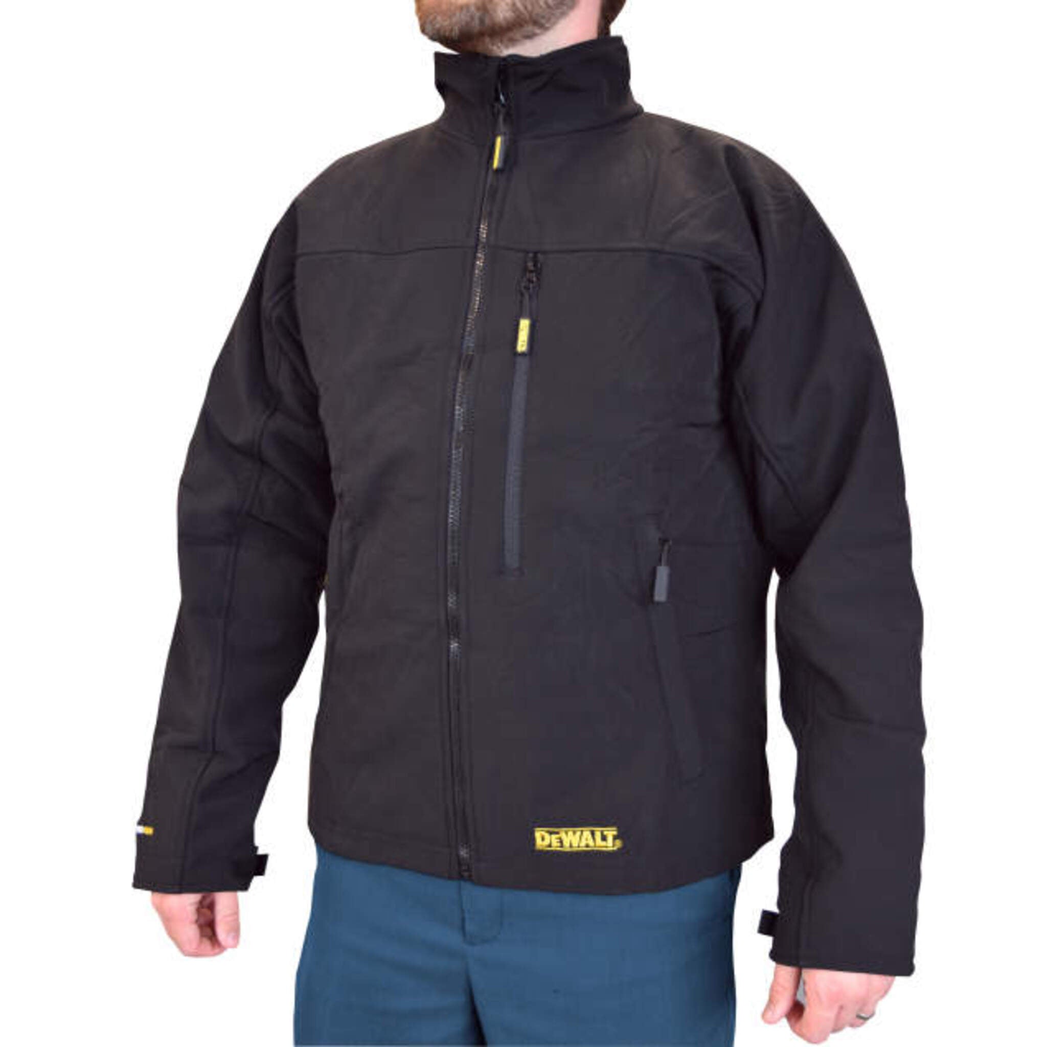 DEWALT® Men's Heated Fleece Lined Soft Shell Jacket with Battery – 5 Heating Zones, Water & Wind Resistant, Adjustable Fit, 5 Pockets | Sizes S-3XL