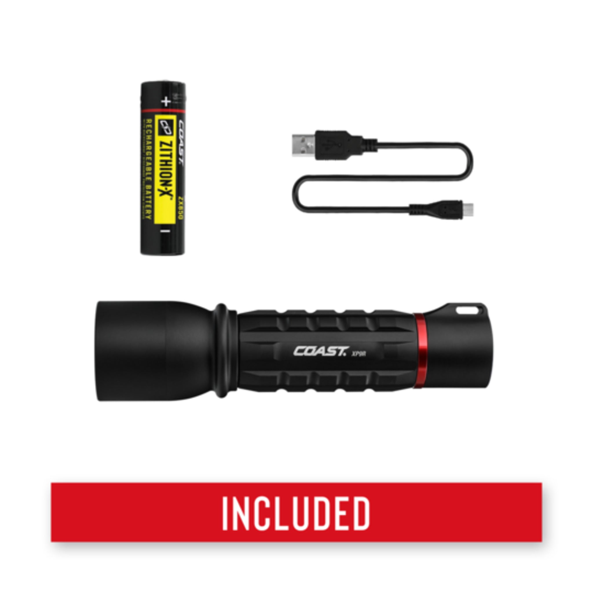 Coast® XPR9 Rechargeable Dual-Power LED Flashlight - 1000 Lumens, 225M Beam, SLIDE FOCUS®, 3 Modes, Compact, Durable, Versatile, Reliable